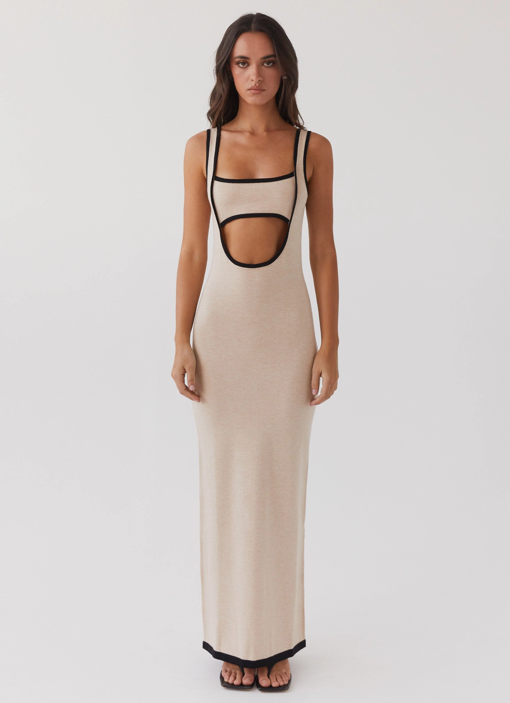 Relax Form Lost In Paris Knit Maxi Dress - Tapioca
