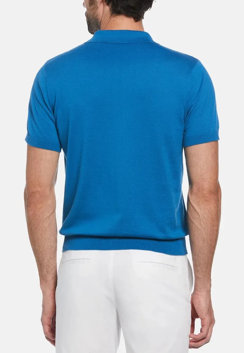 Original Penguin Vertical Striped Polo Shirt - Vallarta Blue