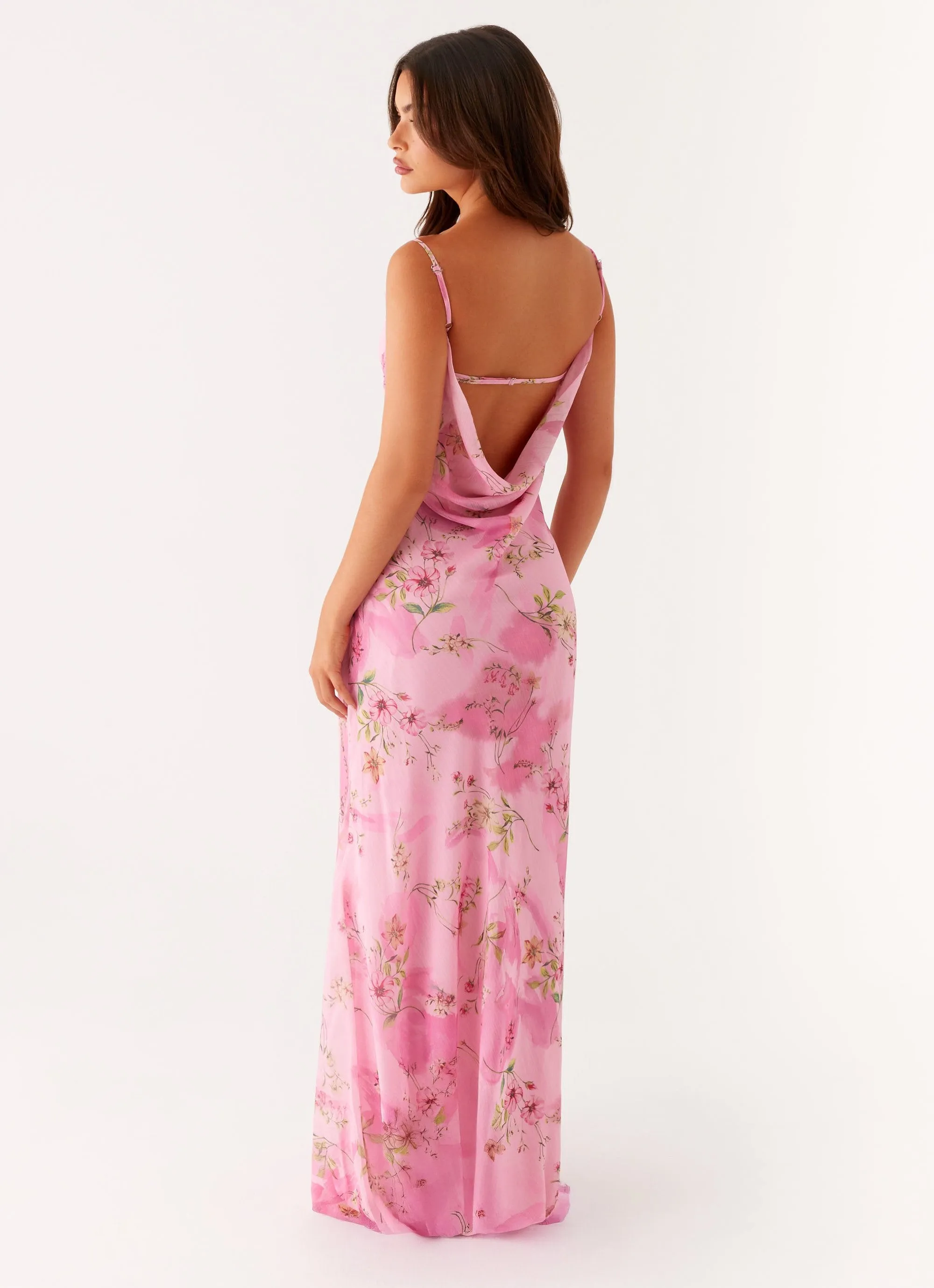 Soft Volume Quick Elegance Orlando Maxi Dress - Pink Floral Print