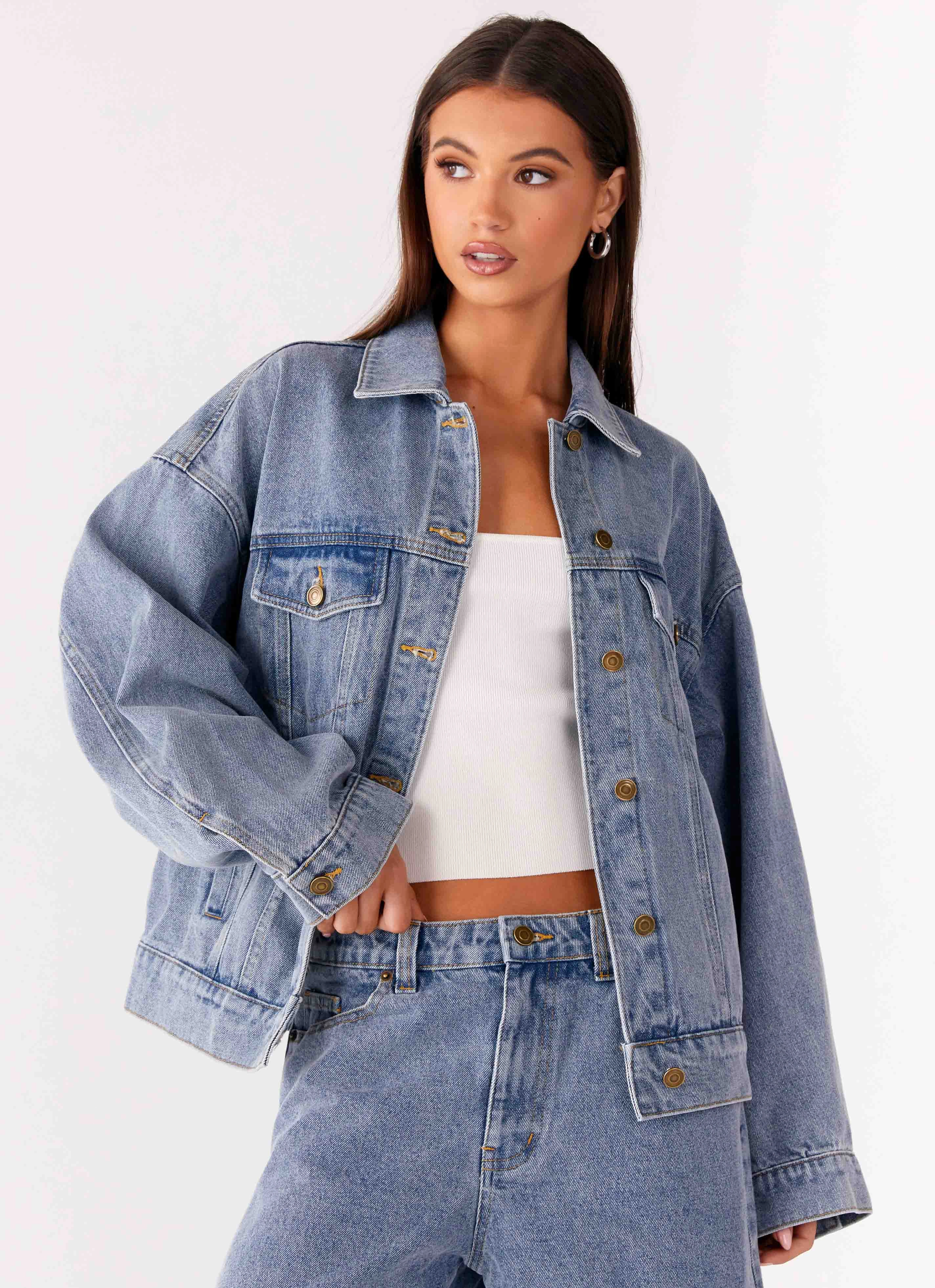 Travel Light Fit Orleans Oversized Denim Jacket - Blue