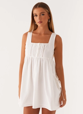 Tie-dye Ottoline Babydoll Mini Dress - White