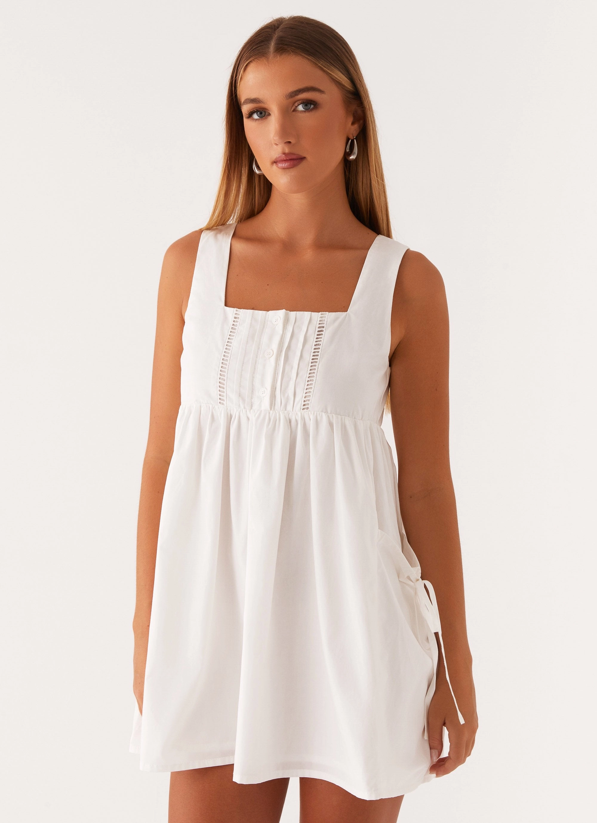 Tie-dye Ottoline Babydoll Mini Dress - White