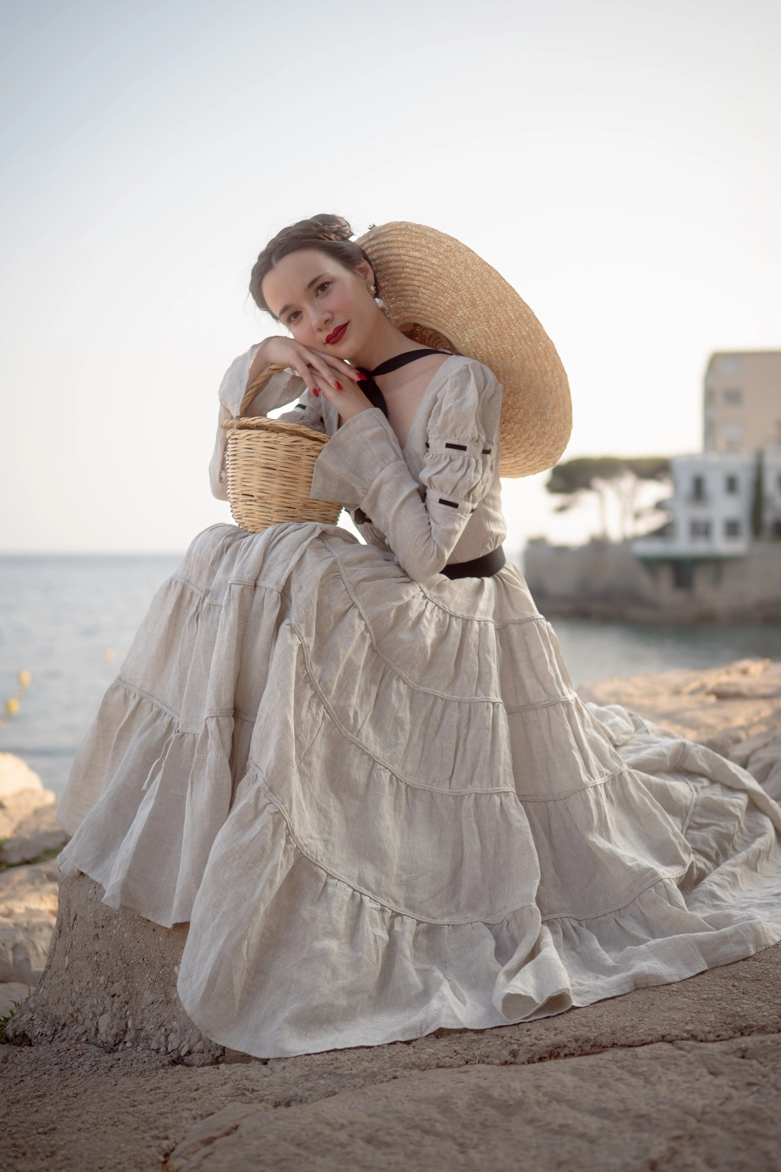 Relax Mode Queena 22 | Empired Maxi linen dress