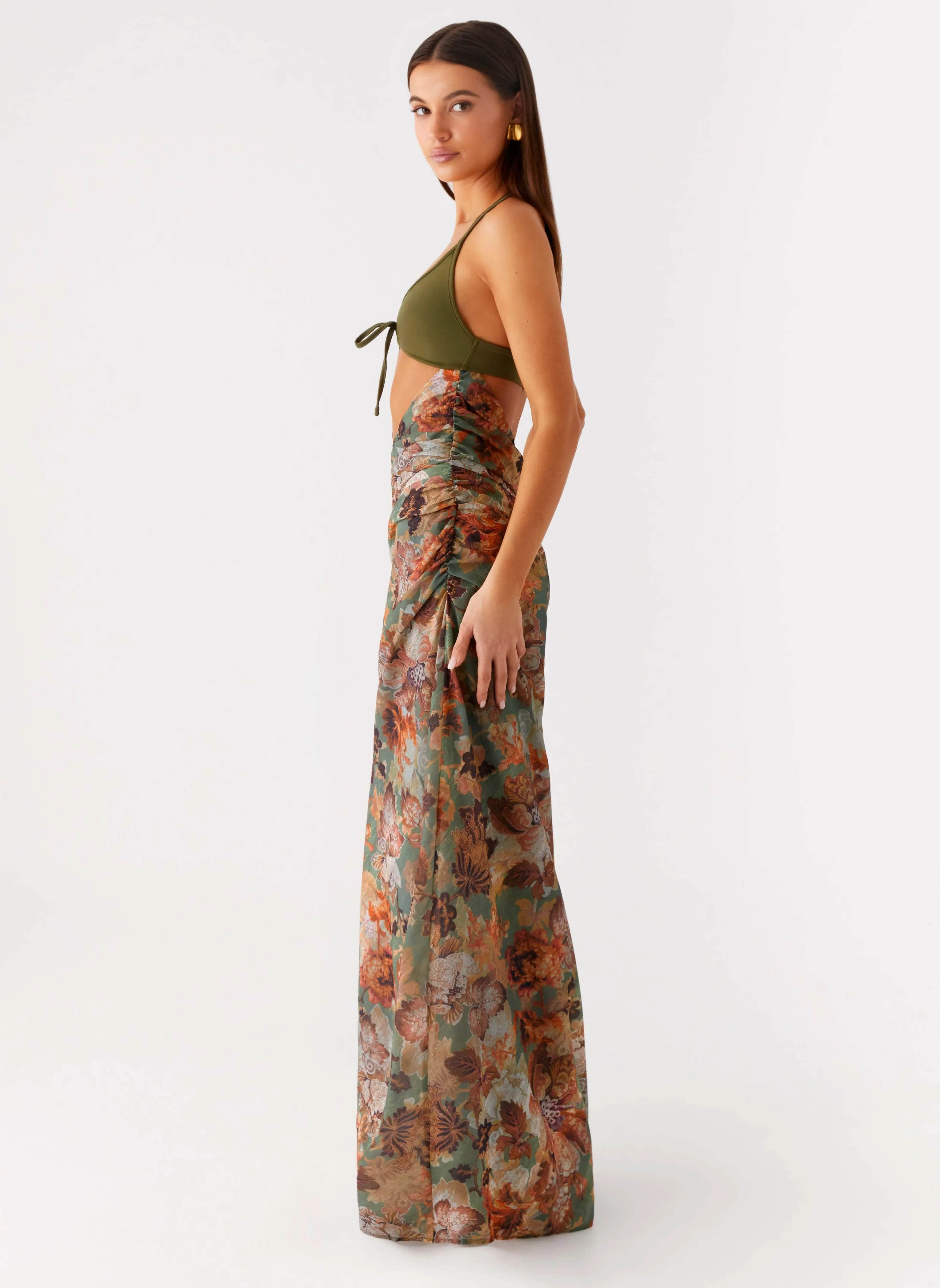 Bold Elegance Smart Detail Overgrown Maxi Dress - Vintage Blossom