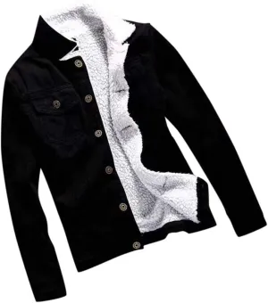 Oversized Denim Coat Jean Jacket Winter Thick Warm Sherpa Fur Lined Denim Trucker Jacket