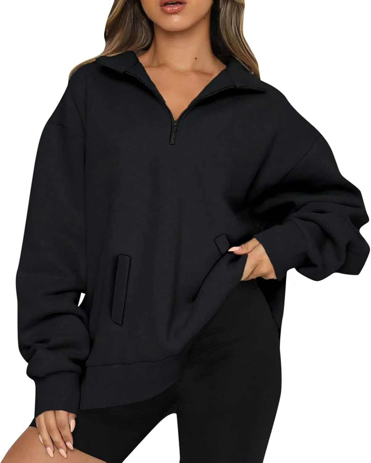 Oversized Quarter Zip Sweatshirts for Women 2024 Fall Pullover Long Sleeve Hoodies Sweaters Winter Outfits
