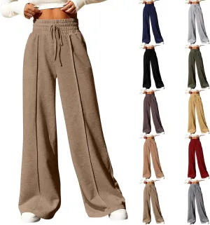 Oversized Sweatpants Women Baggy High Waisted Wide Leg Pants with Pockets Lightweight Drawstring Flare Sweatpants