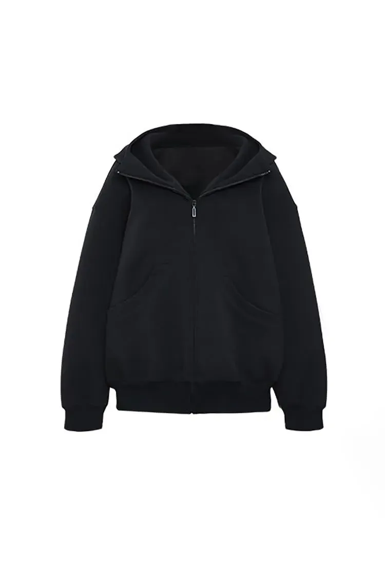 Oversized Zip Up Hoodie with Baggy Sleeve