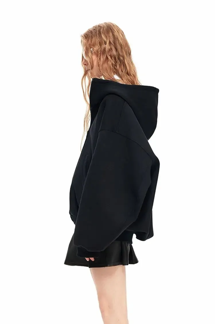 Oversized Zip Up Hoodie with Baggy Sleeve