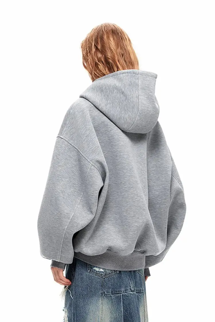 Oversized Zip Up Hoodie with Baggy Sleeve