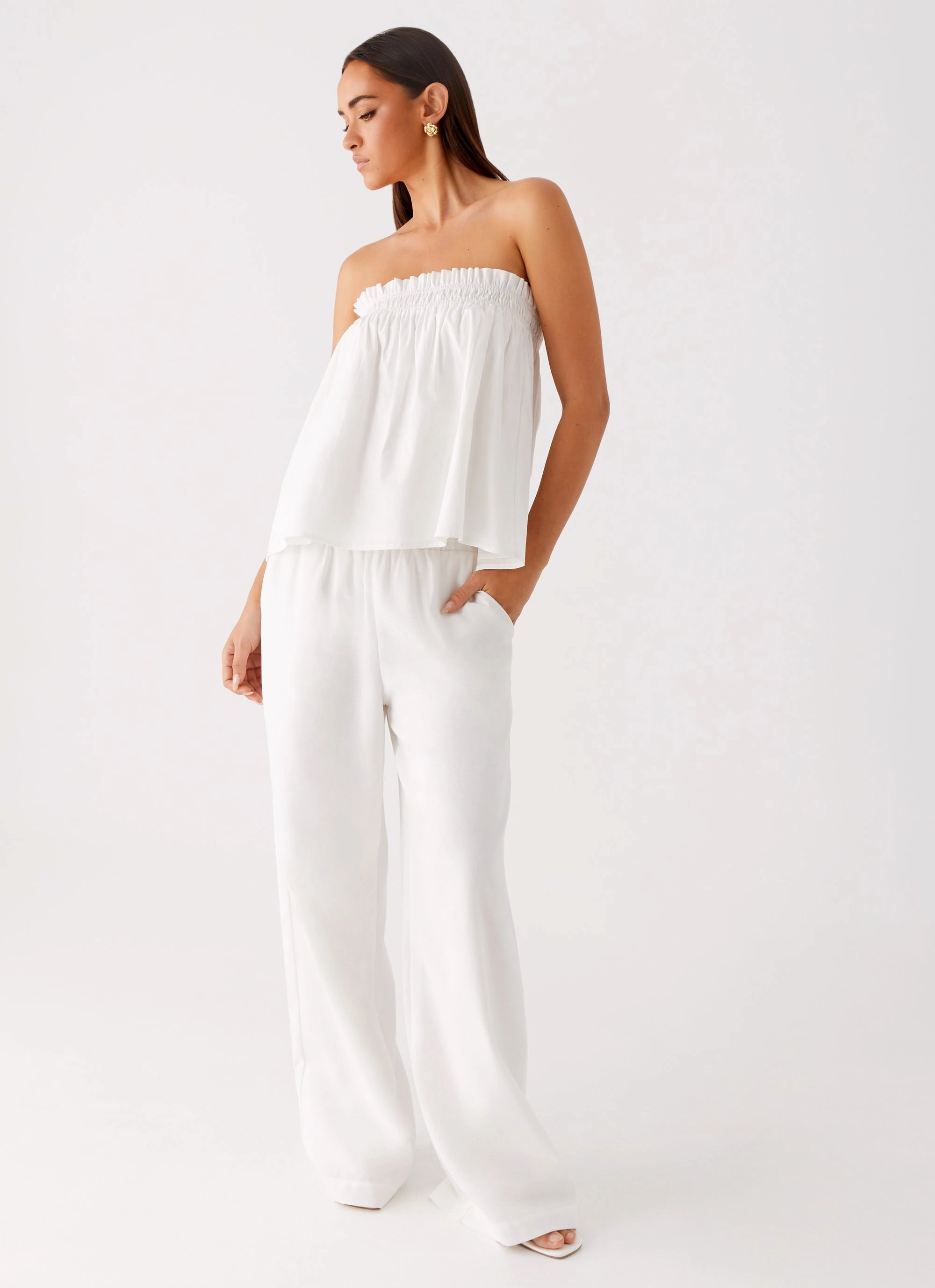 Wynter Babydoll Top - White SweatGuard Lining