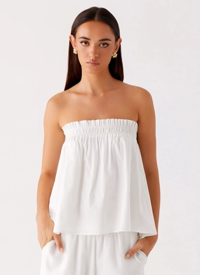 Anti Bacterial Layer Modern Design Wynter Babydoll Top - White
