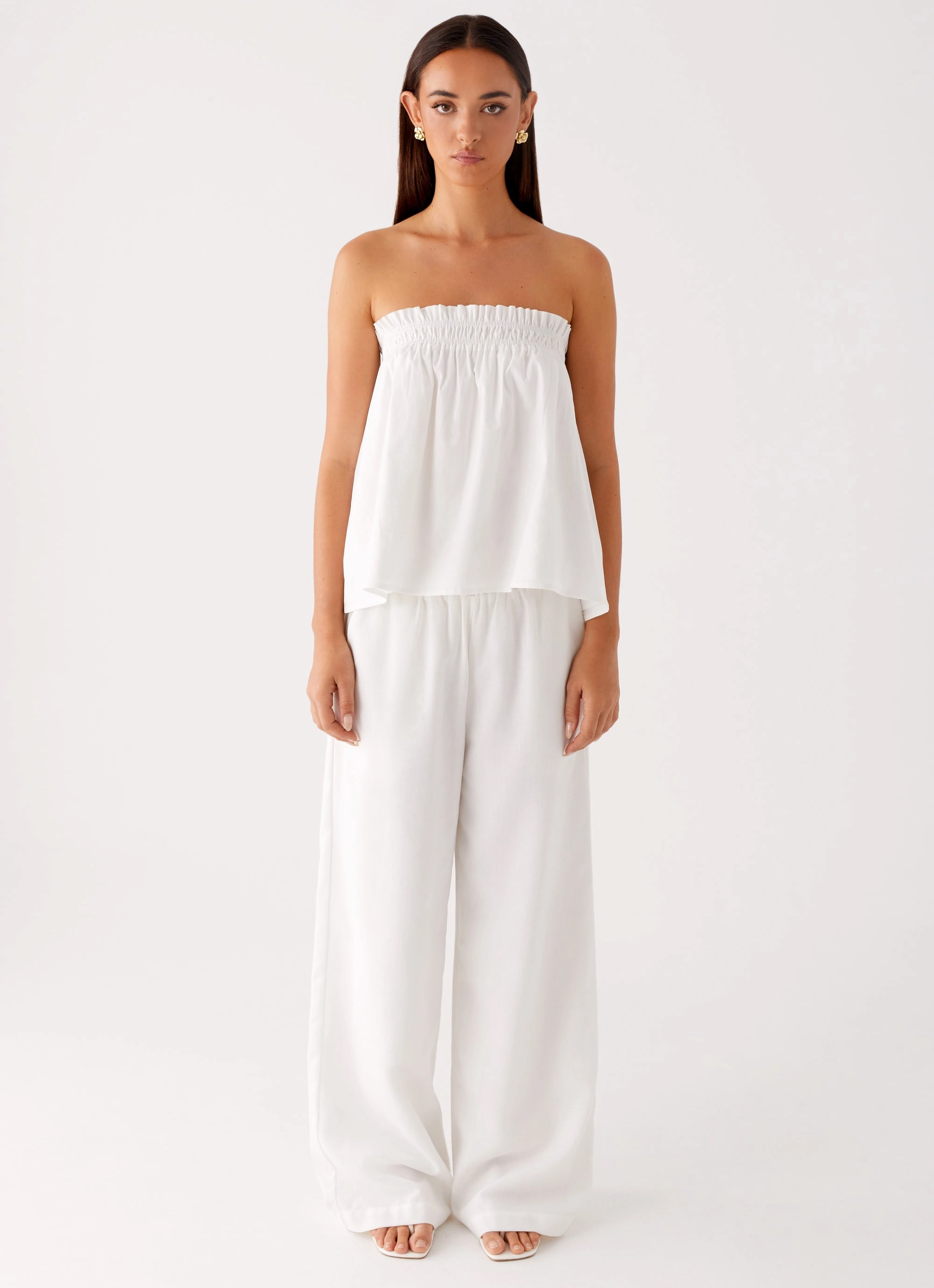 Wynter Babydoll Top - White Easy to Wear Durable Hem Stitching