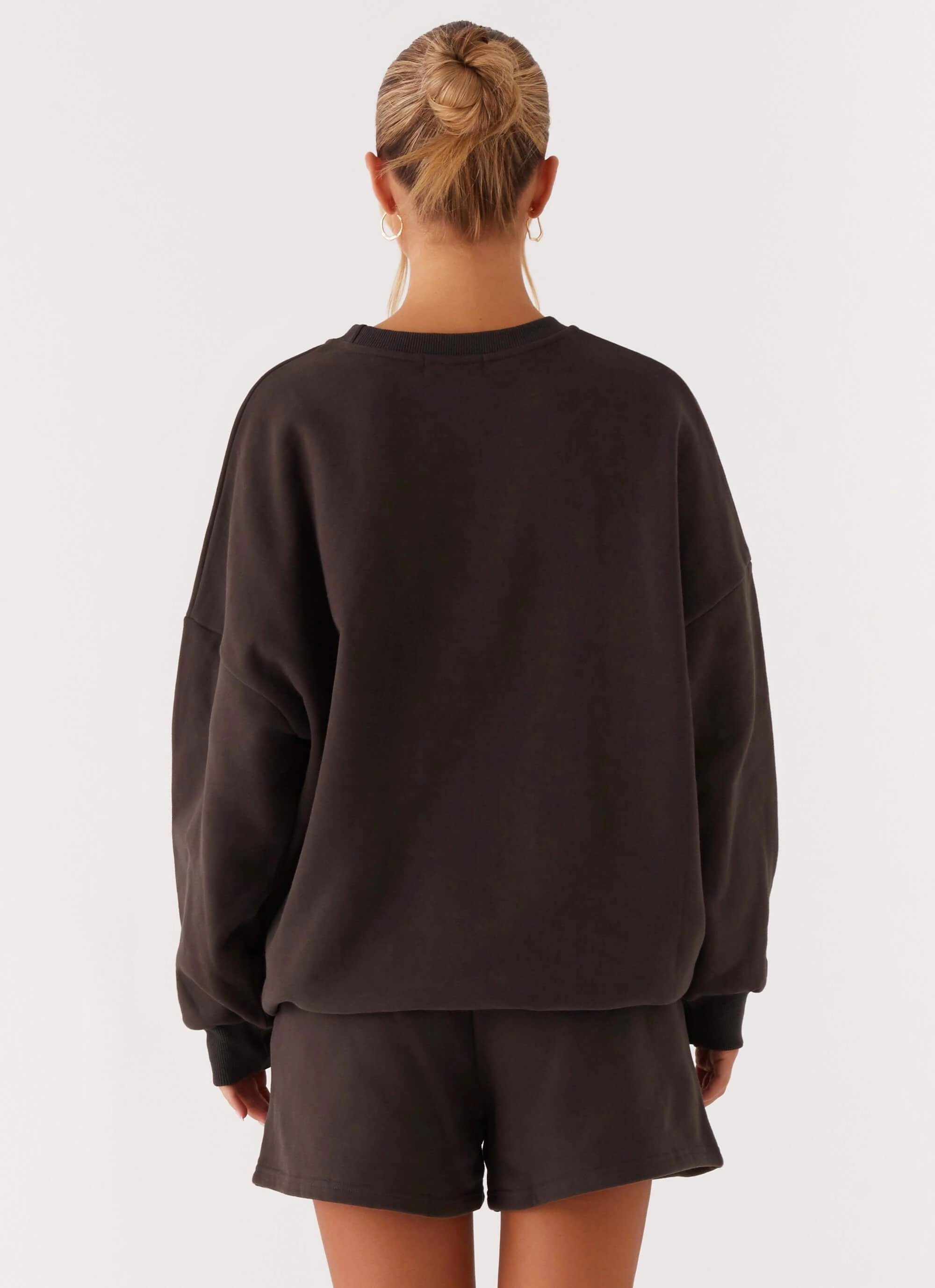 LaserCut Vents Secure Closure Systems Signature Oversized Sweatshirt - Charcoal