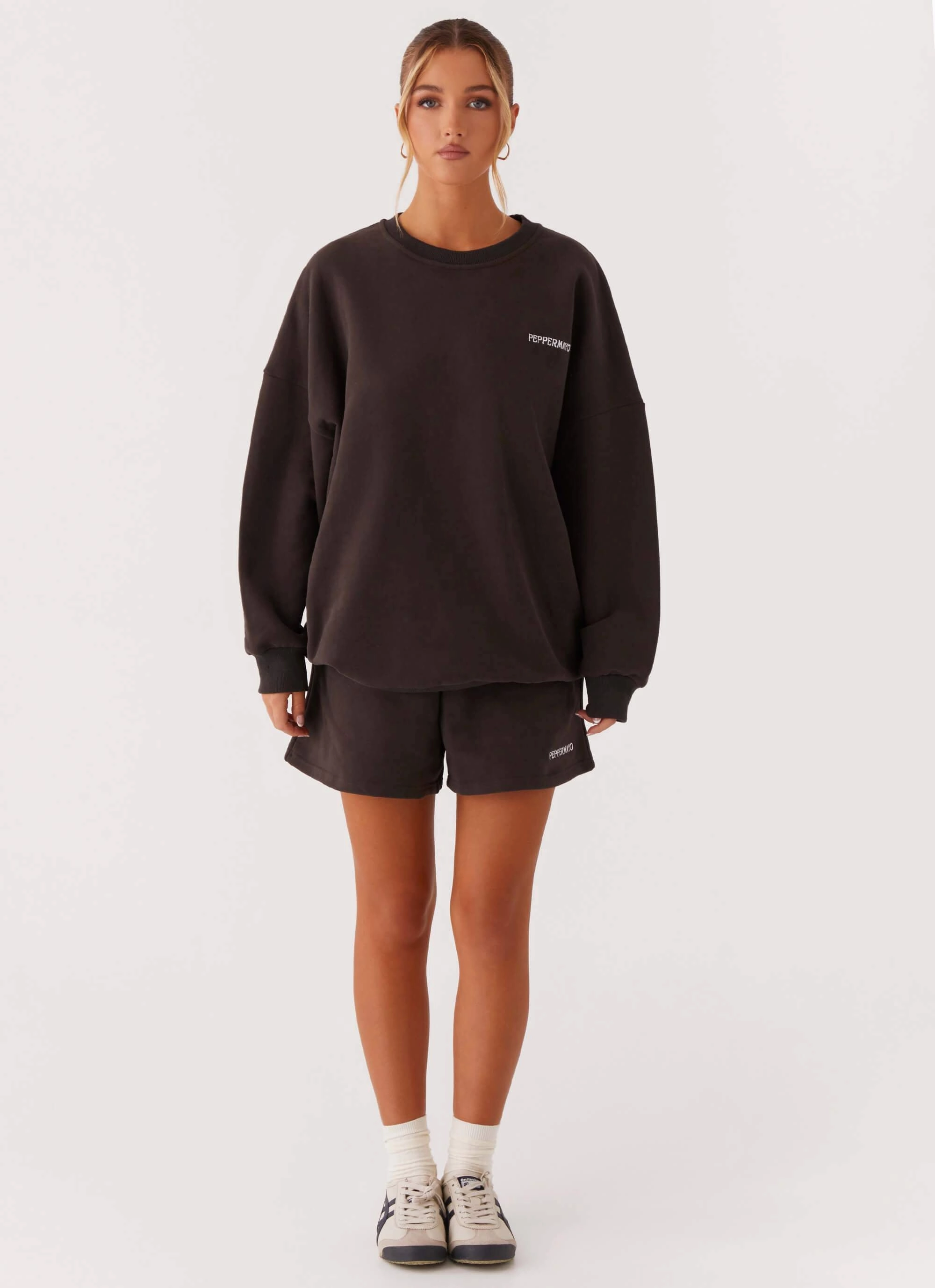Signature Oversized Sweatshirt - Charcoal Abrasion Resistant Panels Green Material