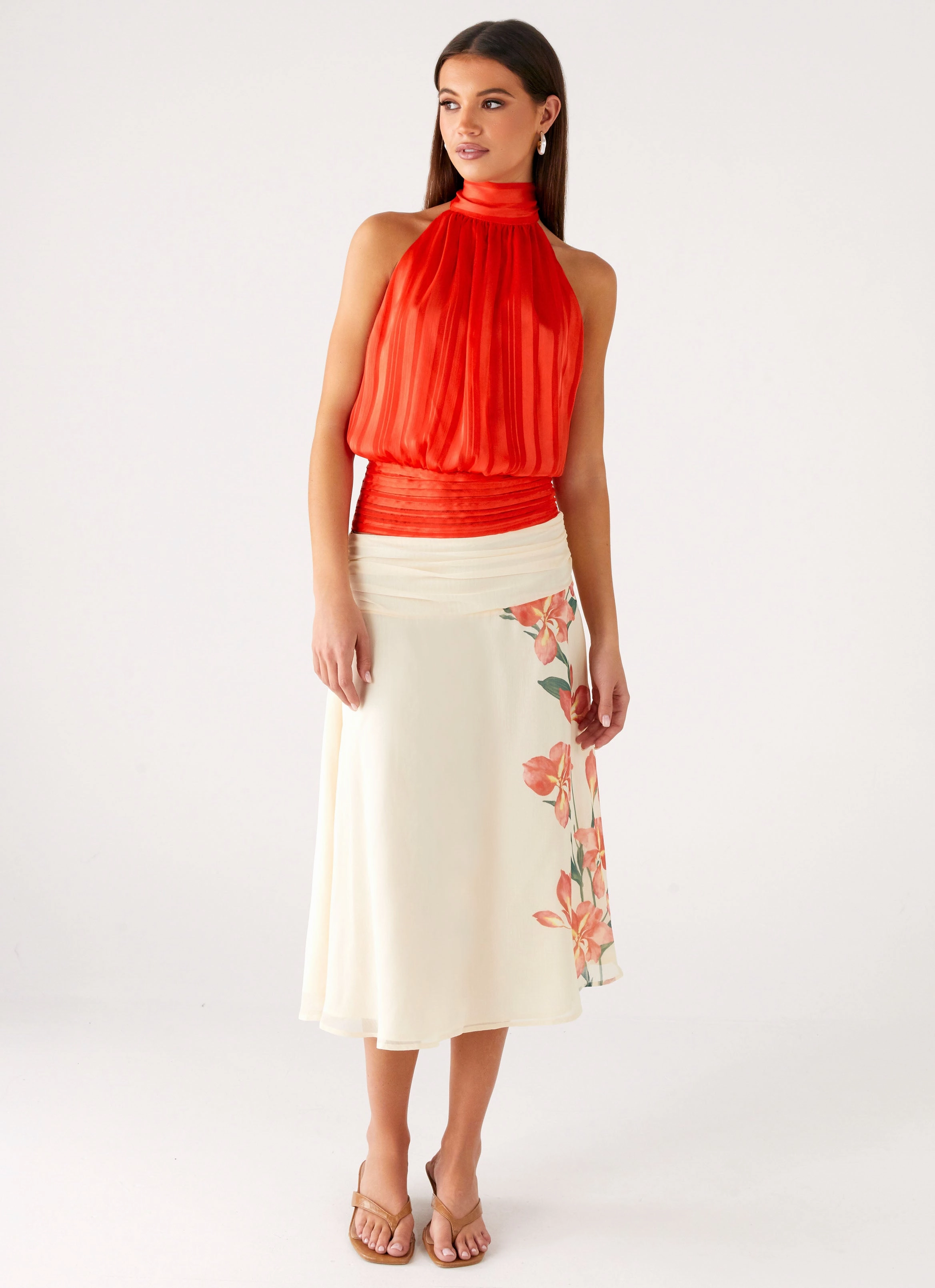 Willow Chiffon Top - Coral RecycledPolyester