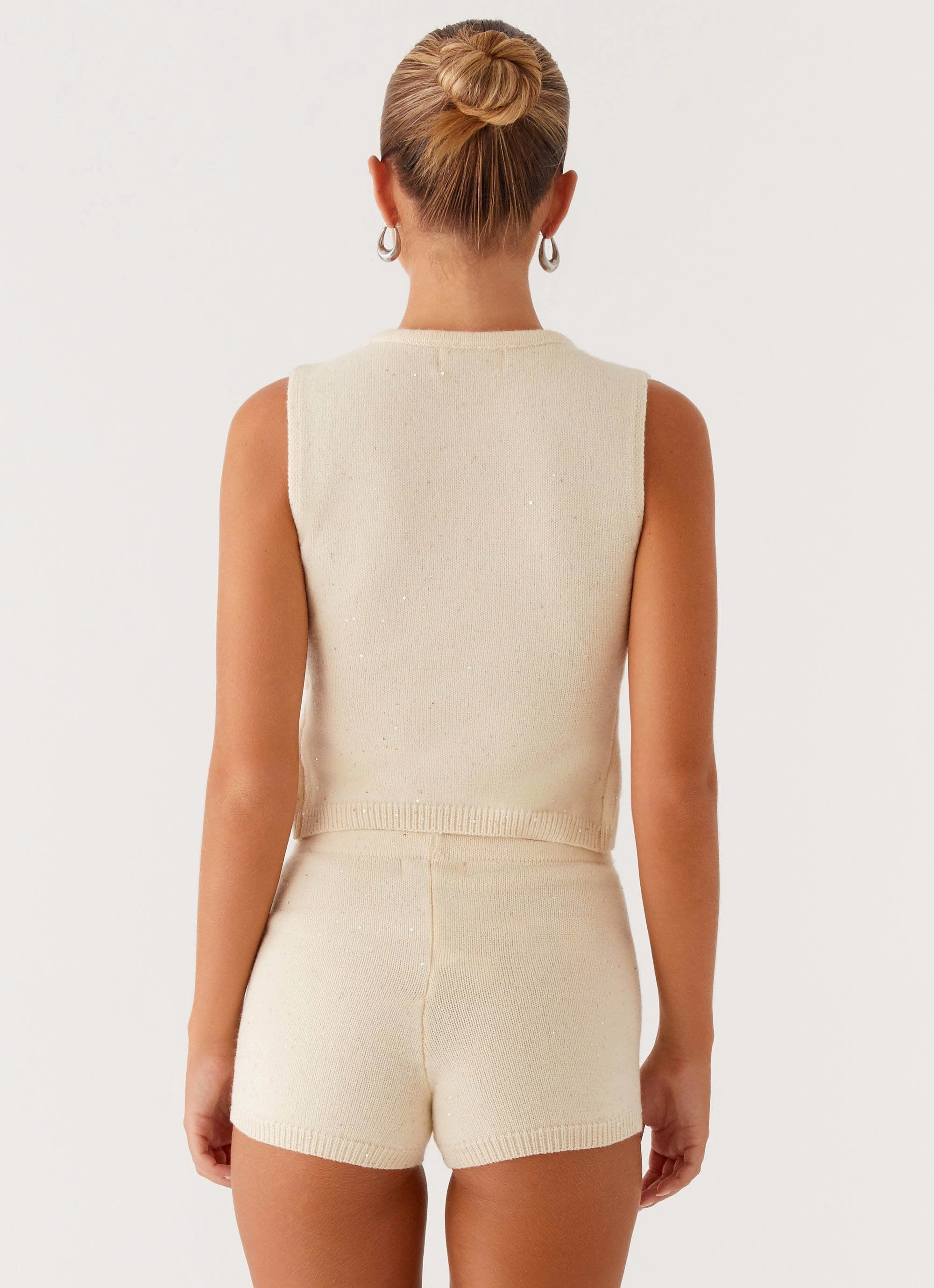 Ownley Sequin Knit Top - Ivory QuickDrying