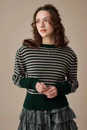 Oxford 13|100% wool classic striped pullover jumper Breathable Underarm Gussets