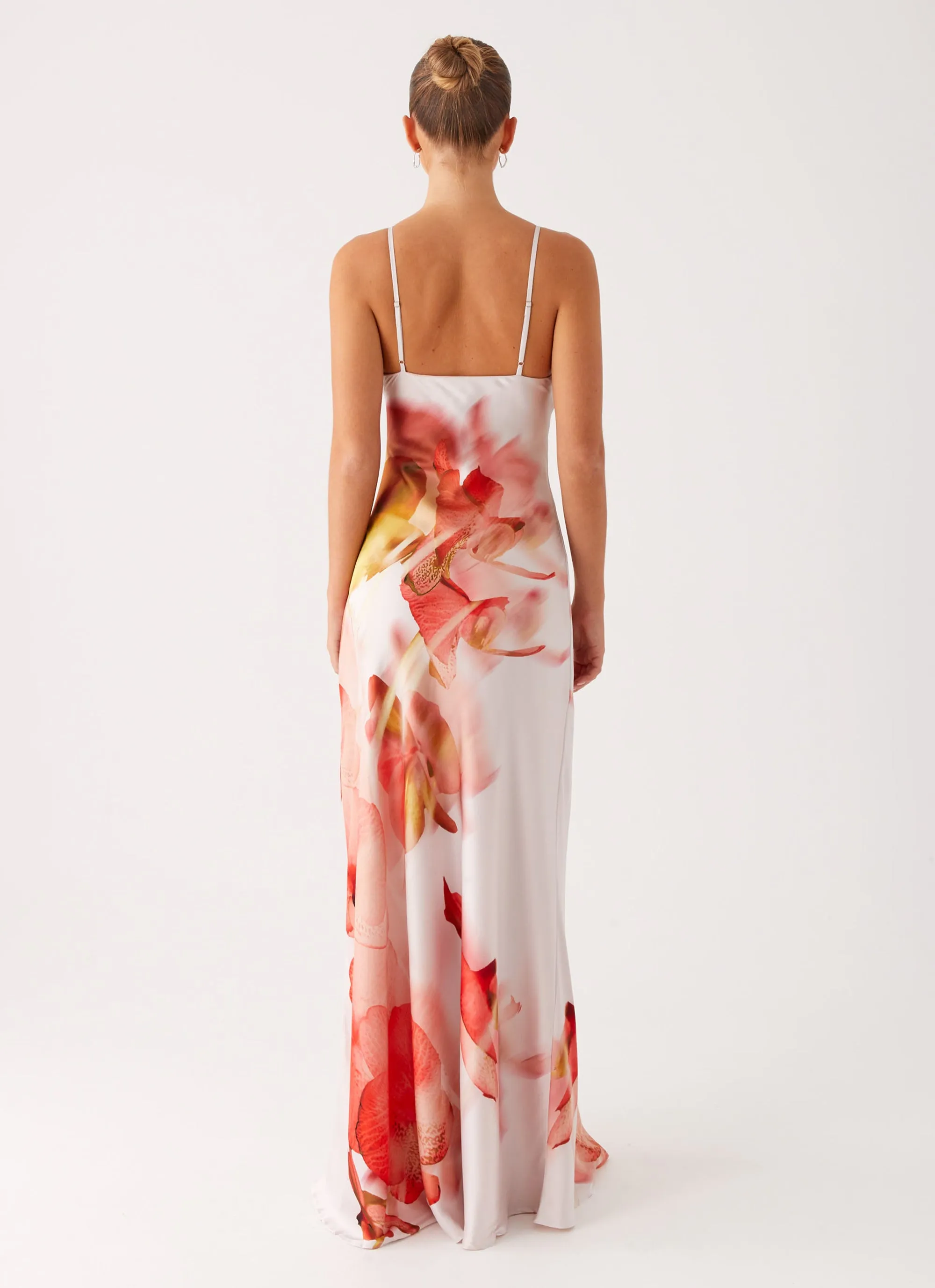 Pacha Maxi Dress - Peach Rose Satin Grace