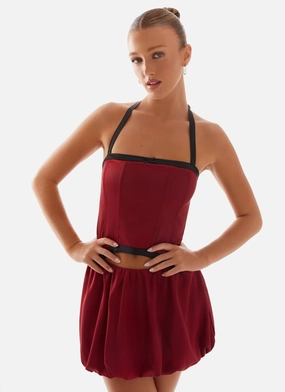 Pacific Mini Dress - Red Slim-fit Chic and Cozy