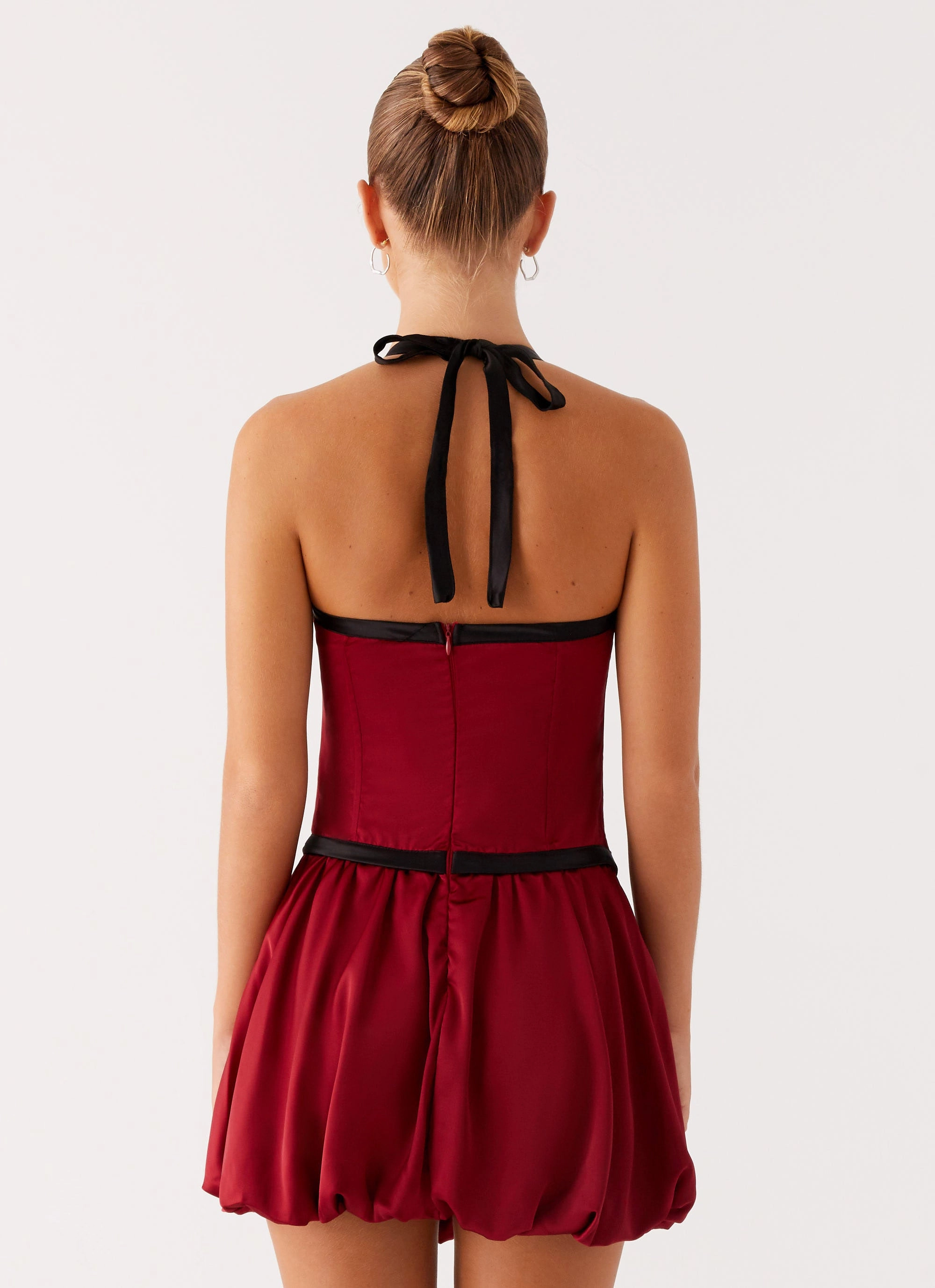 Pacific Mini Dress - Red Elegant Cut Urban Drape