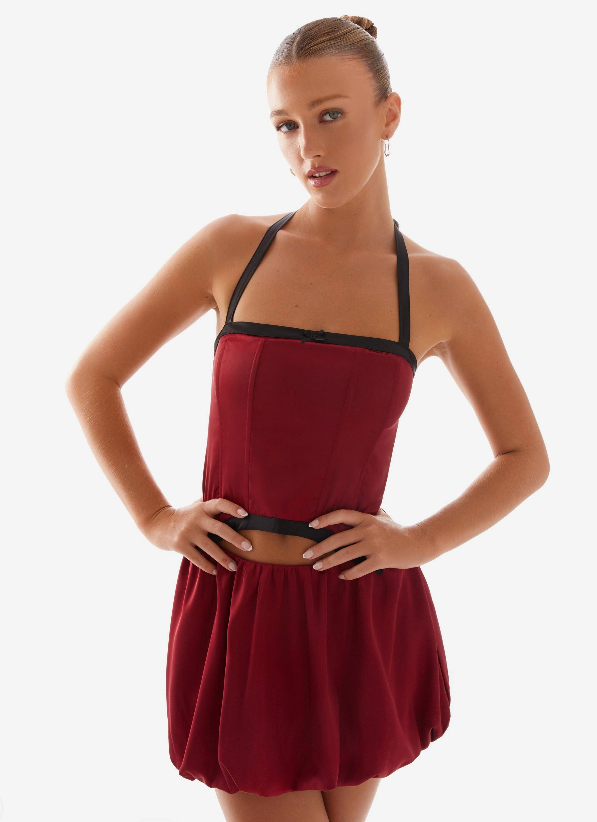 Pacific Mini Dress - Red Slim-fit Chic and Cozy