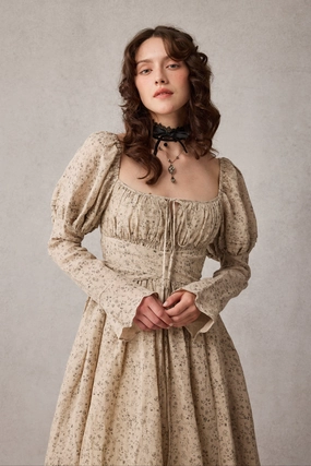 Paisley 11 | Elegant Floral Linen Dress HiddenStoragePocket MeshLining