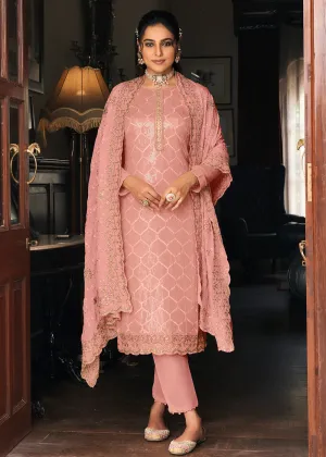 Pakistani Style Lovely Pink Function Wear Salwar Suit