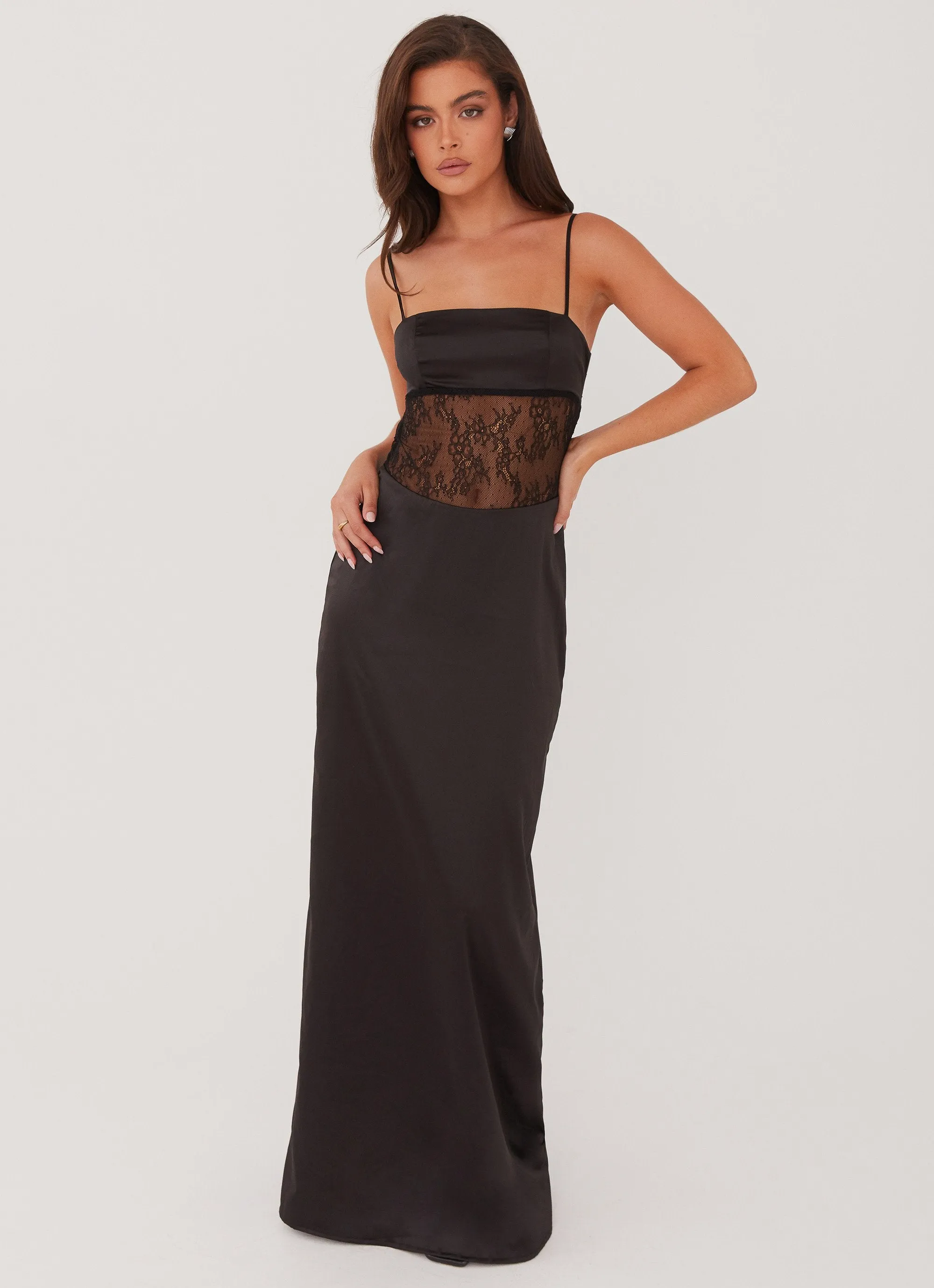 Palais Royale Lace Maxi Dress - Black Plus Fit