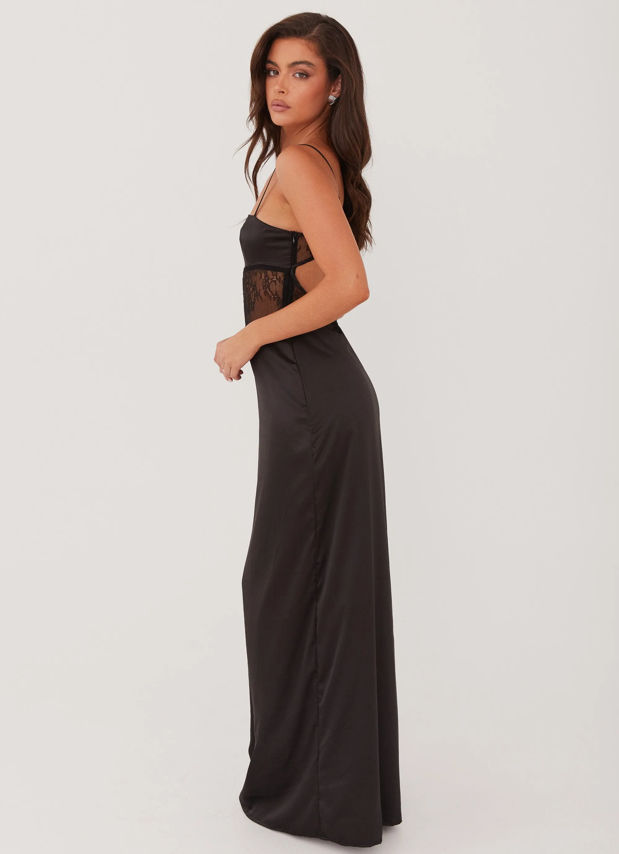 Chill Mode Palais Royale Lace Maxi Dress - Black