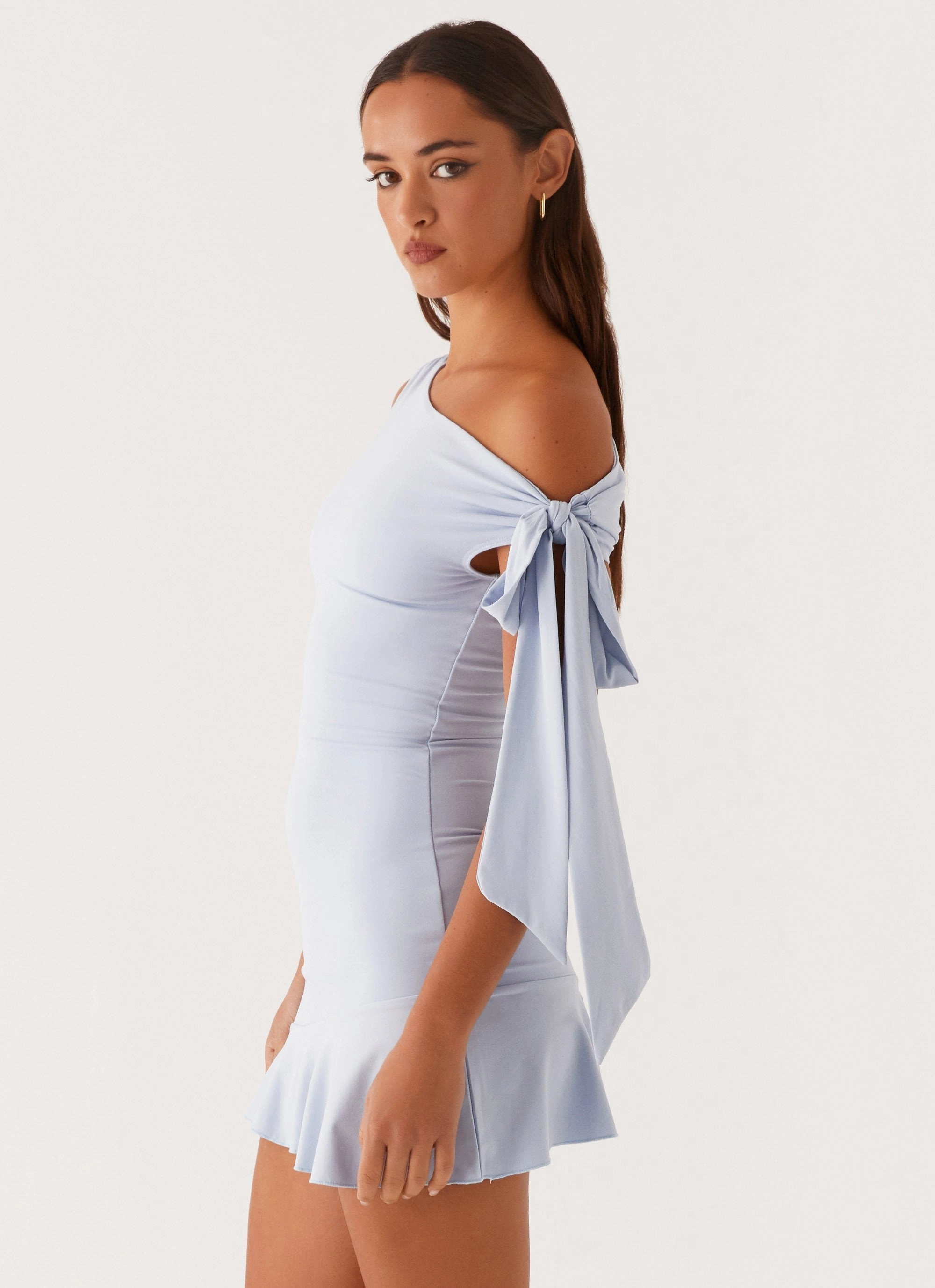 Bold Mood Palm House Mini Dress - Blue