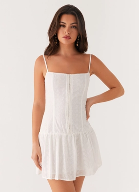 Palm Springs Mini Dress - White Relax Piece Machine-washable