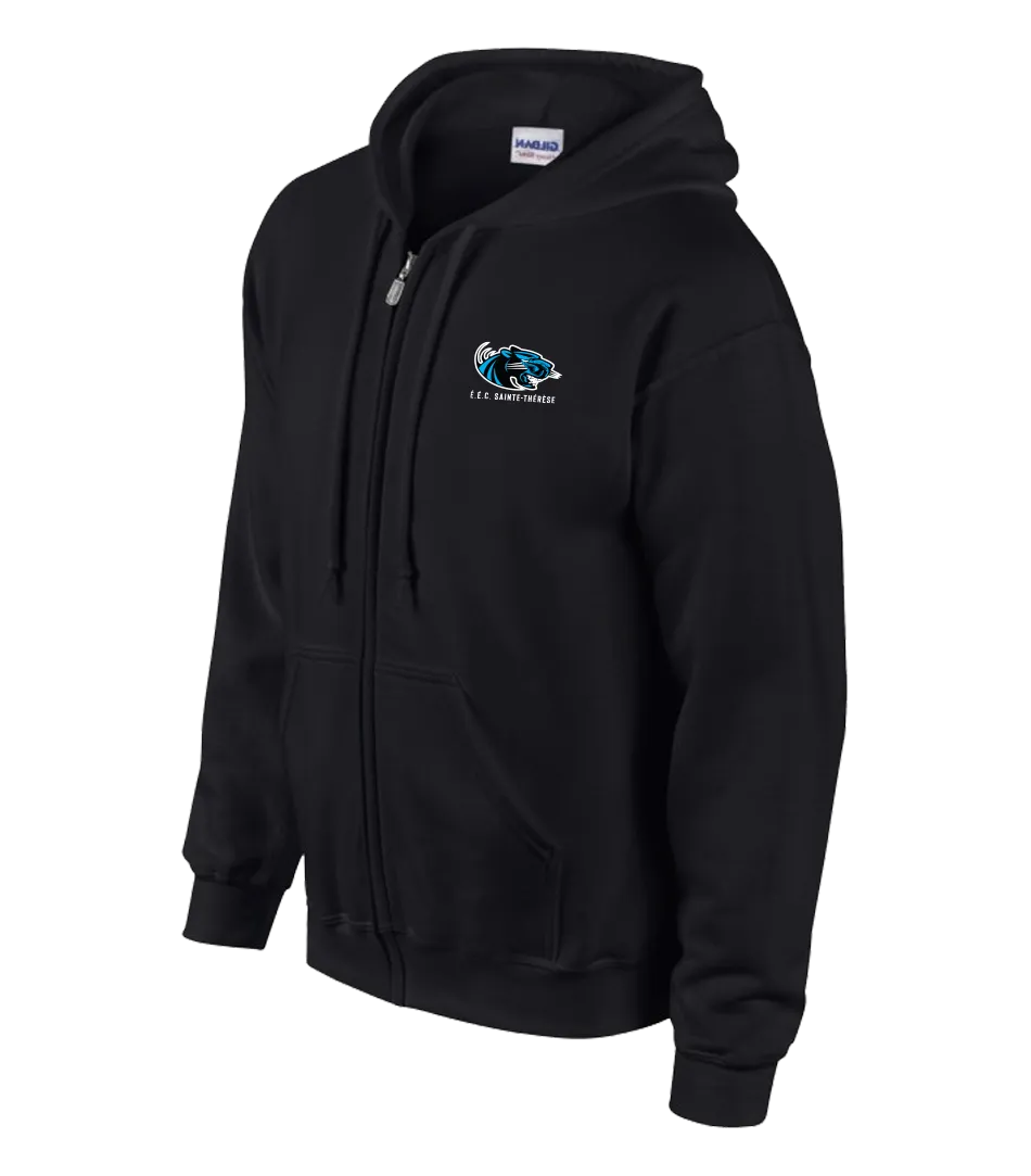 Pantheres Youth Cotton Full Zip Hooded Sweatshirt with Embroidered Logo