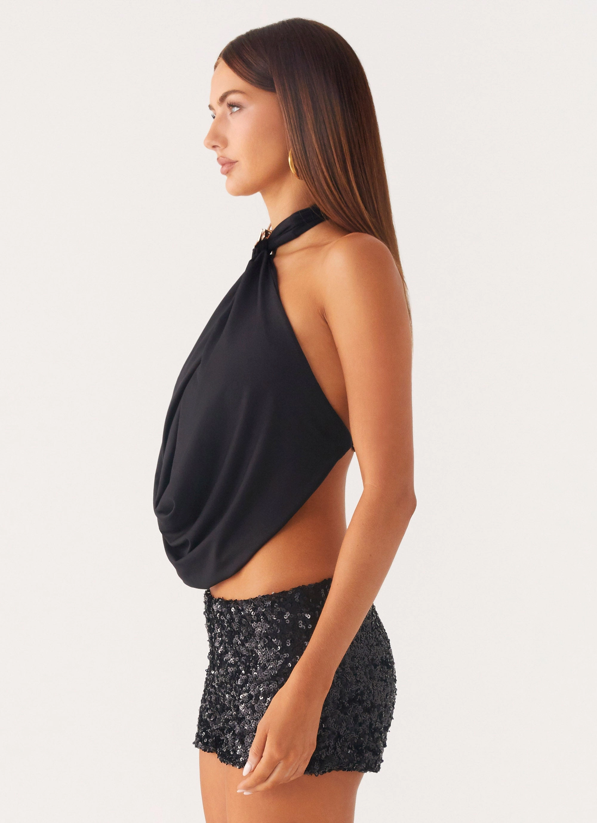 FlexibleRibbedTrims Paradisa Top - Black