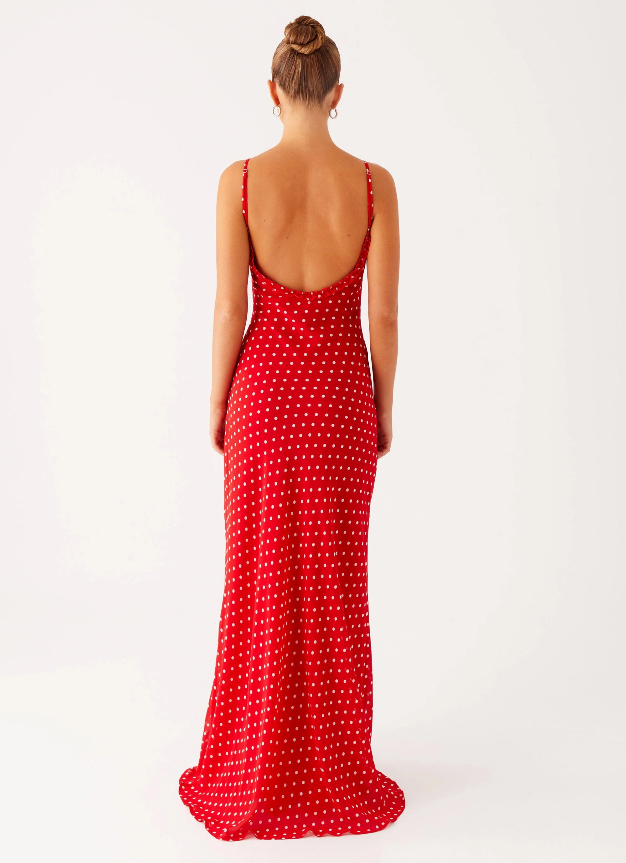 Relax Draping Pareo Maxi Dress - Red Polka Dot