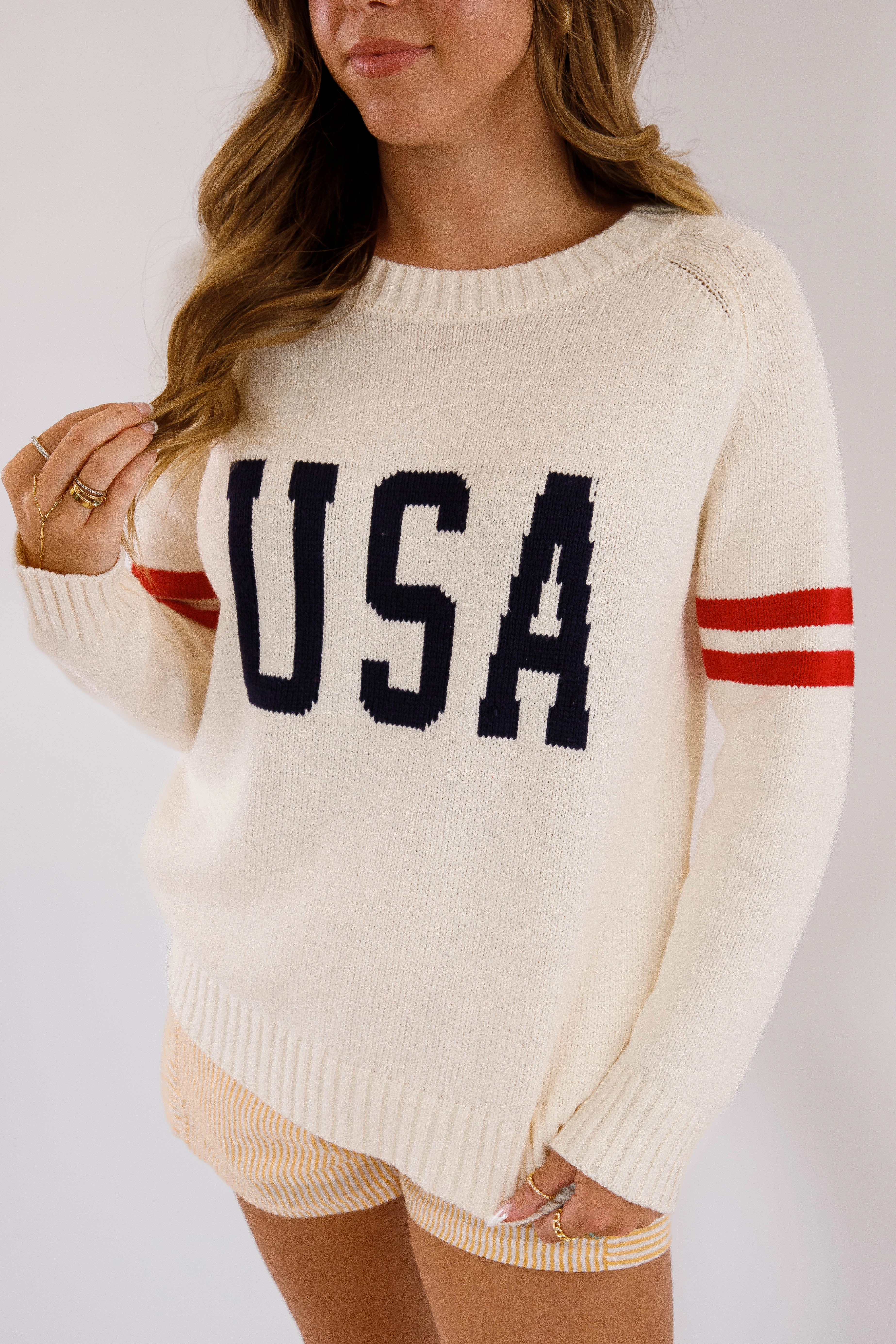 Party In The USA Sweater Biodegradable Fiber Composition Airflow Ventilation