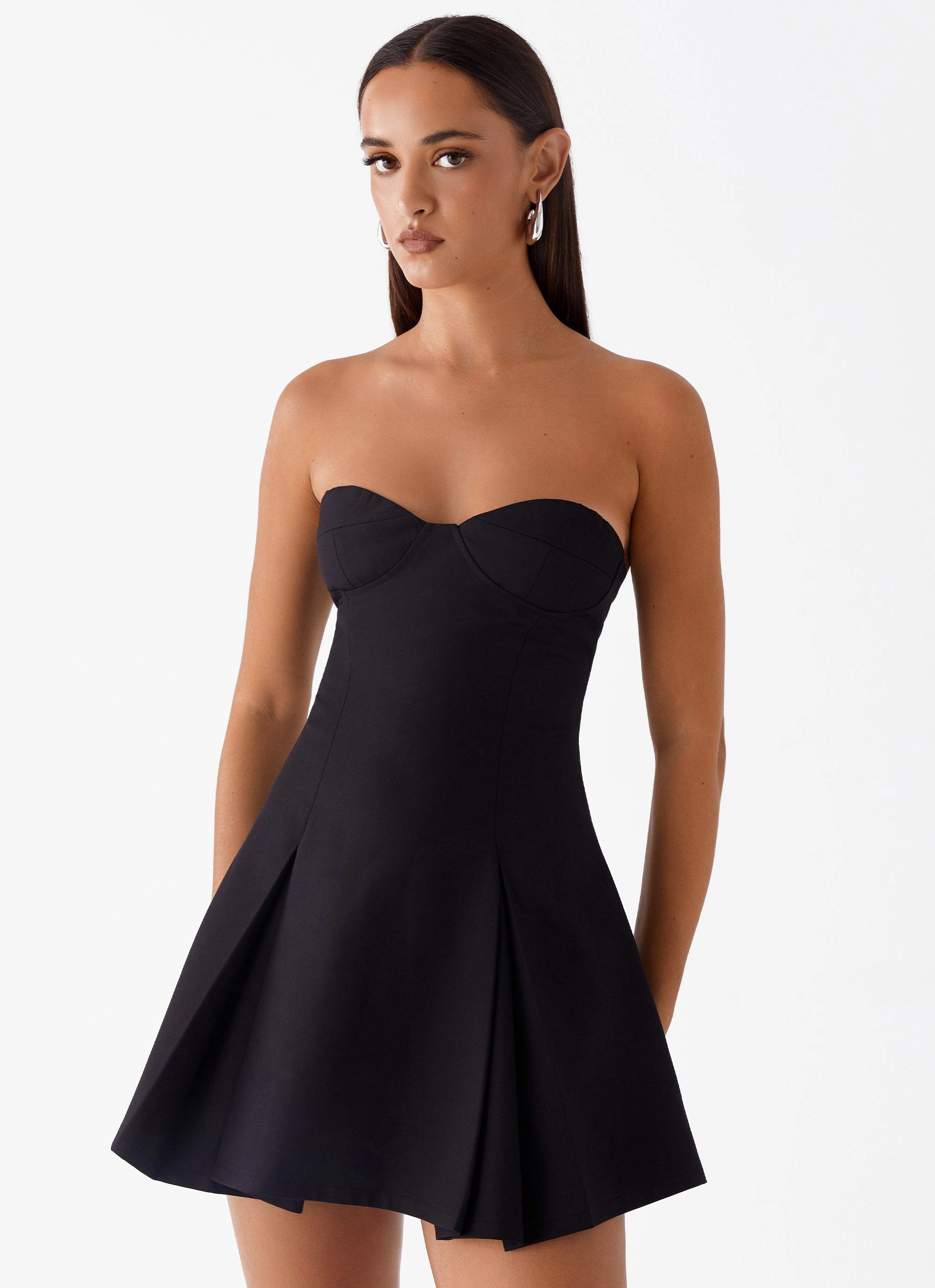 Trendy wrap gown Luxe Comfort Victoria Strapless Mini Dress - Black