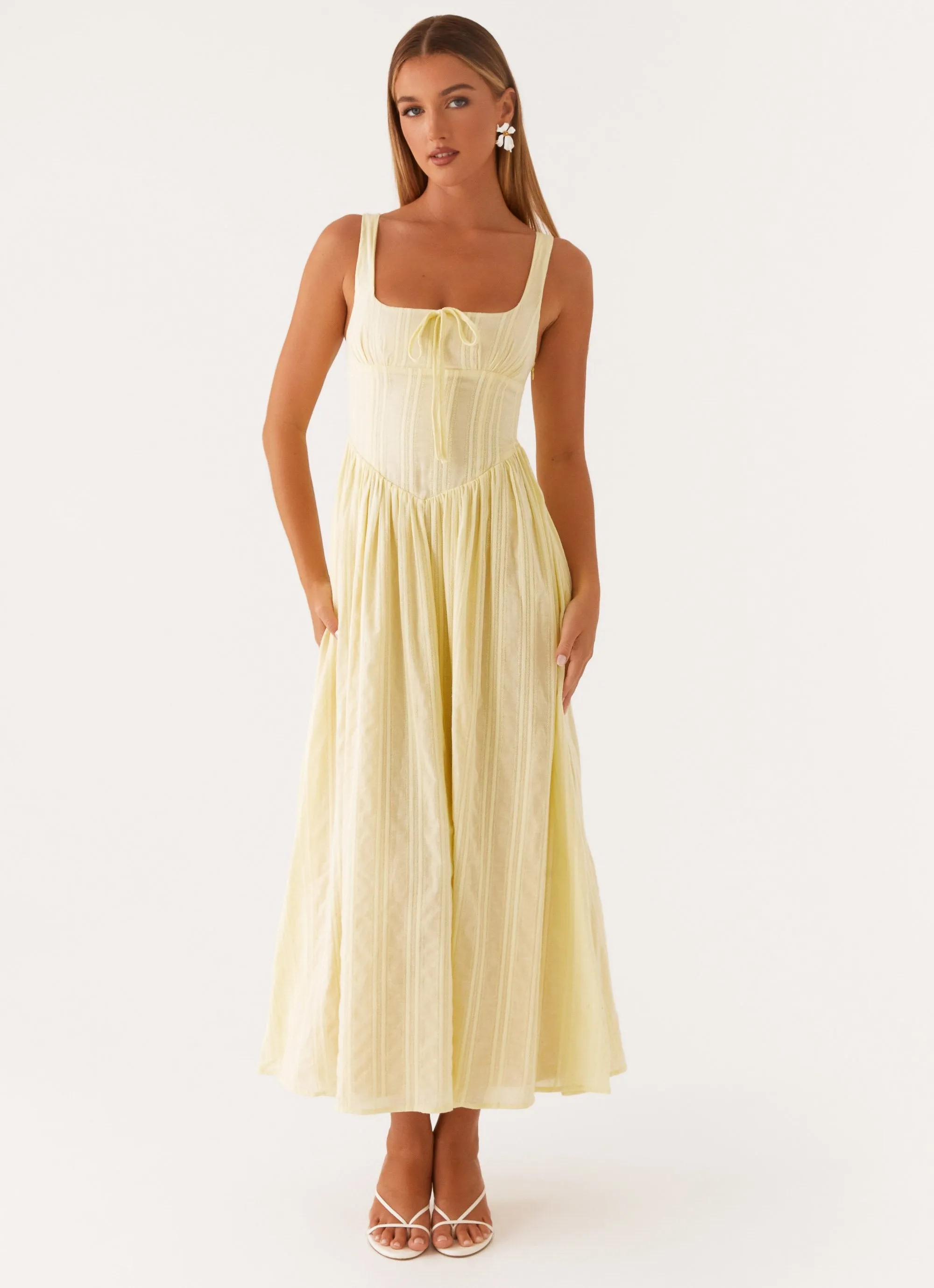 Mature Glam Pascuelle Midi Dress - Yellow