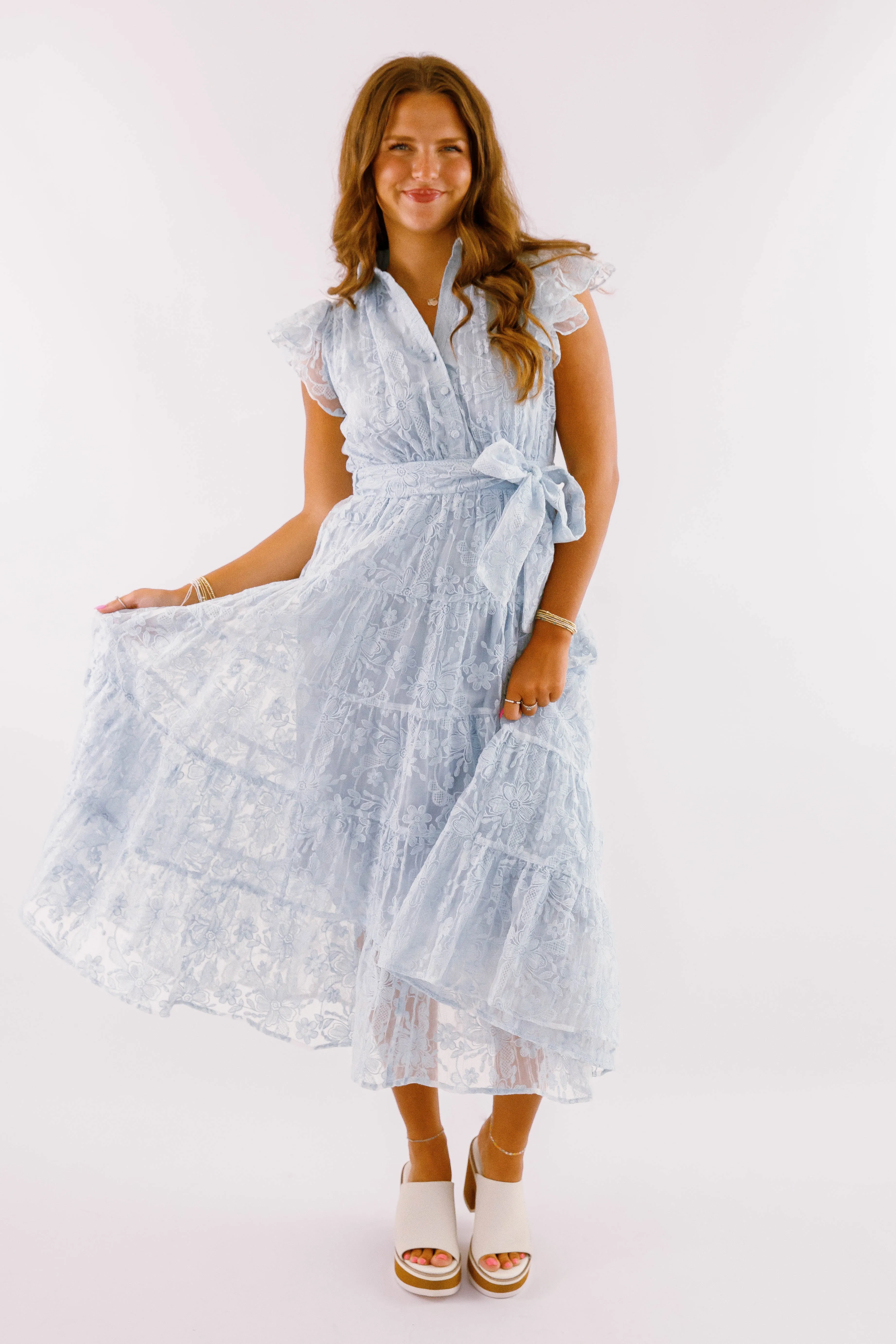 The Small Details Midi Dress-Baby Blue everyday elegance Stylish Silhouette