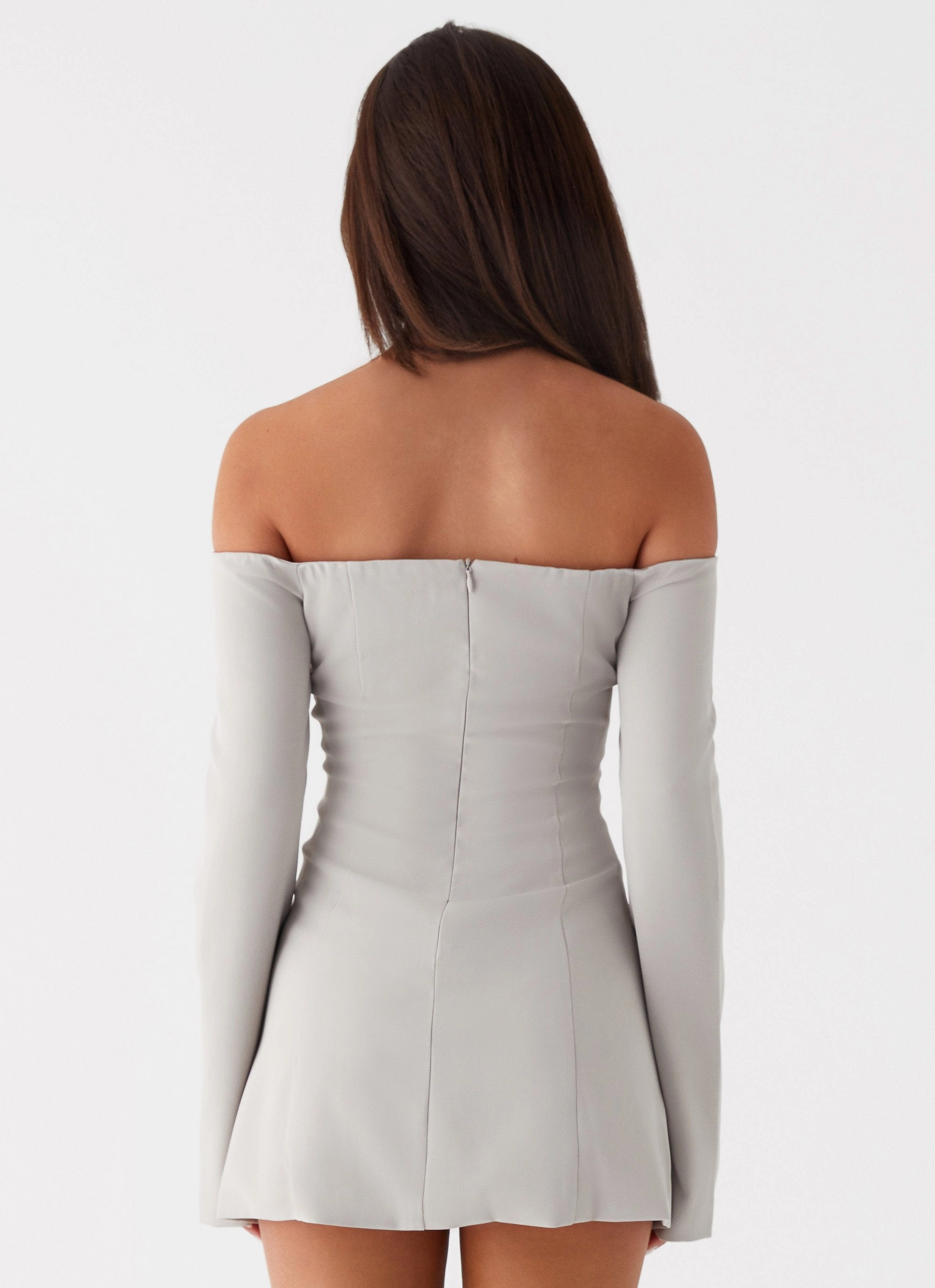 Dominique Blazer Mini Dress - Grey Gentle Motion Feminine Cut