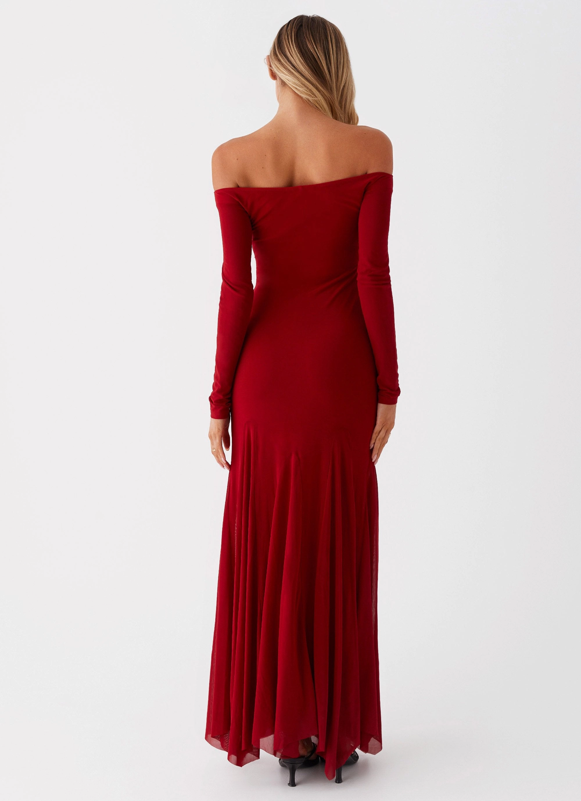 Maribel Maxi Dress - Red Solid-color