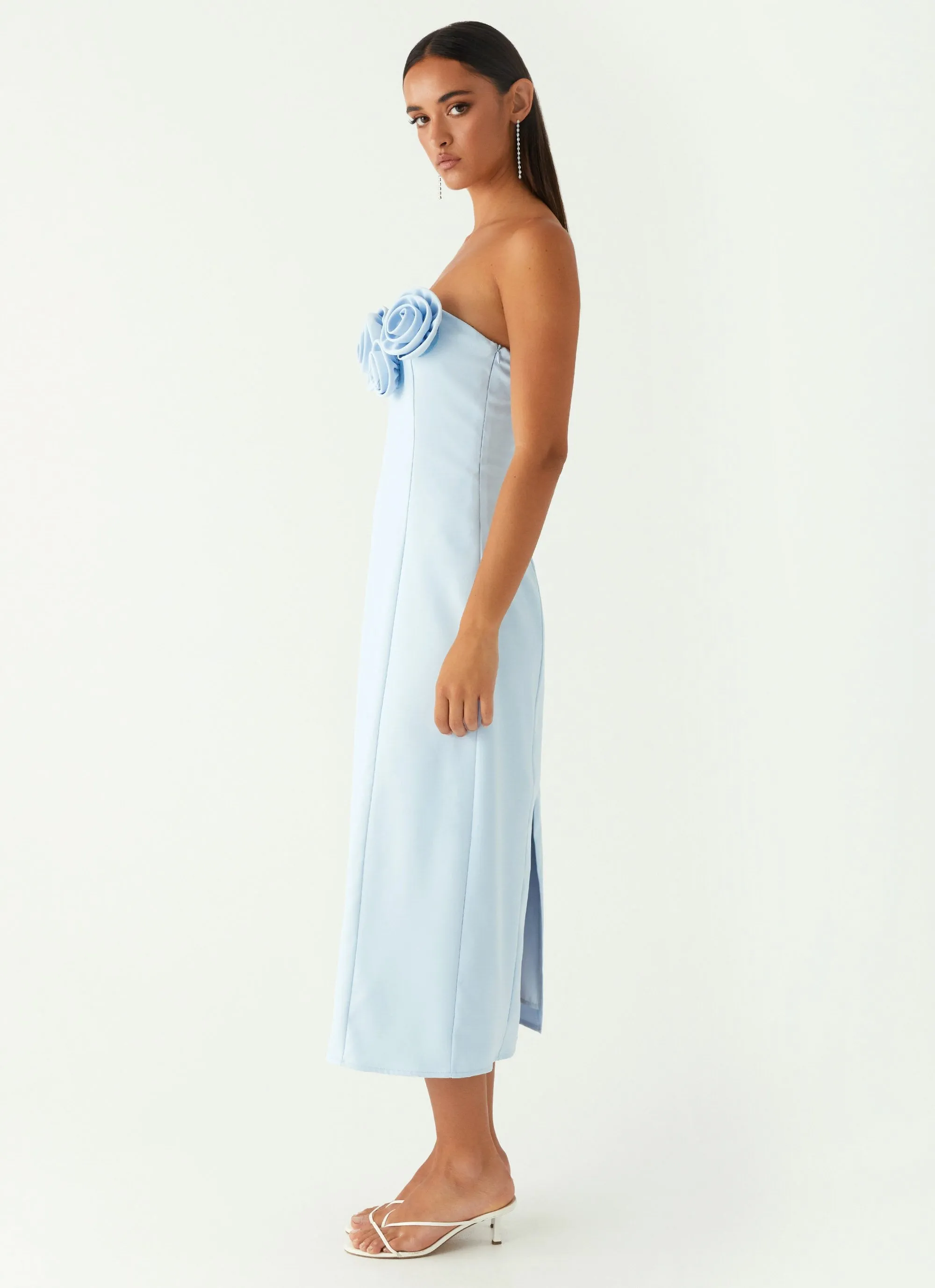 Patsie Strapless Midi Dress - Blue Durable-Fabric All Inclusive