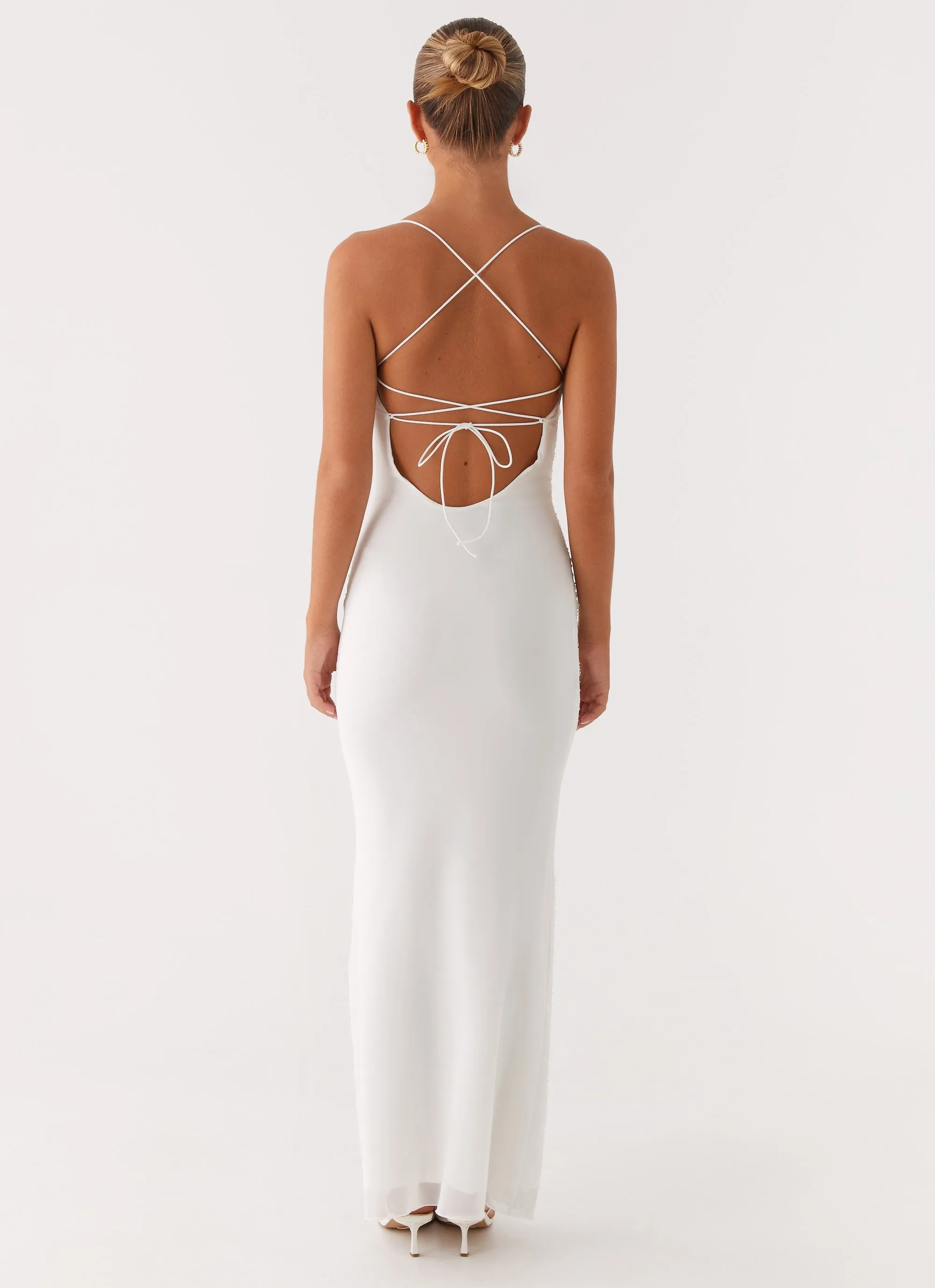 Paxton Beaded Maxi Dress - White Light Base