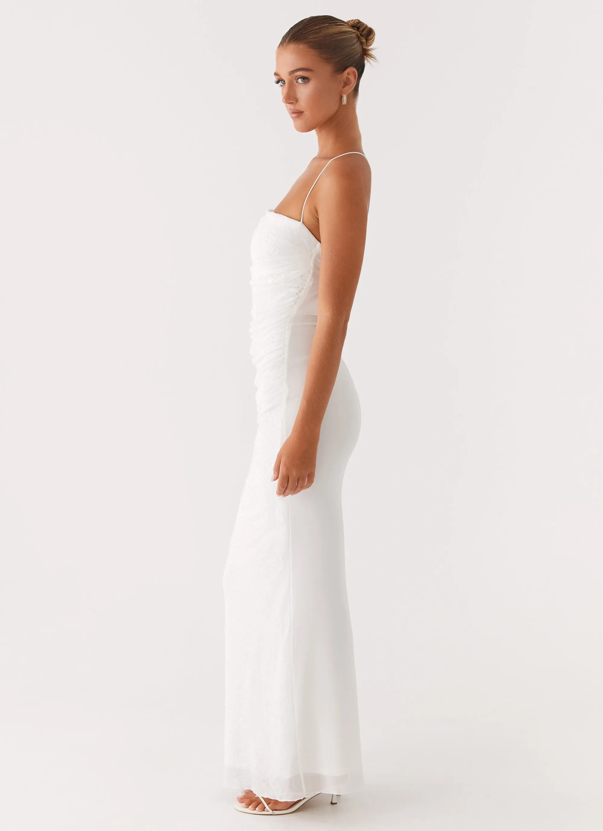 Smart Vibe Paxton Beaded Maxi Dress - White