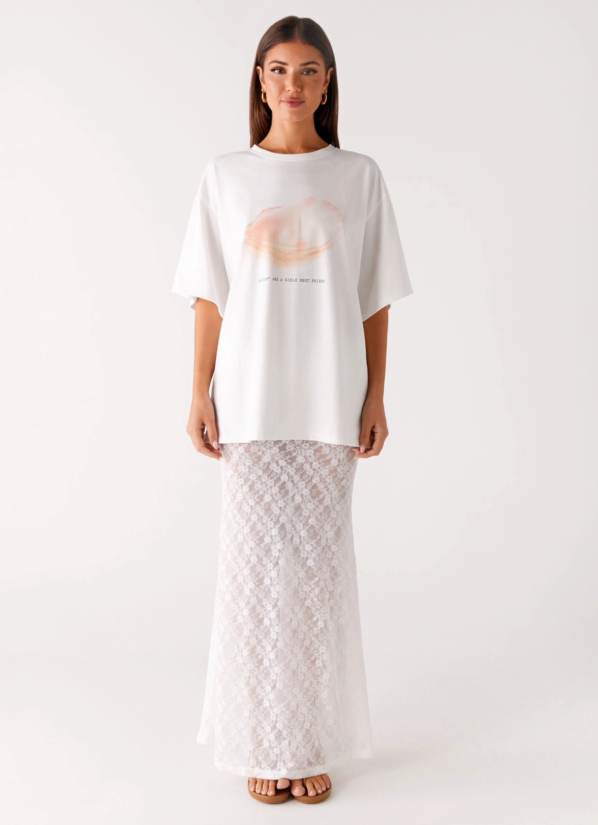 Cool Fabric Modular Layering System Pearl Oversized Tee - White