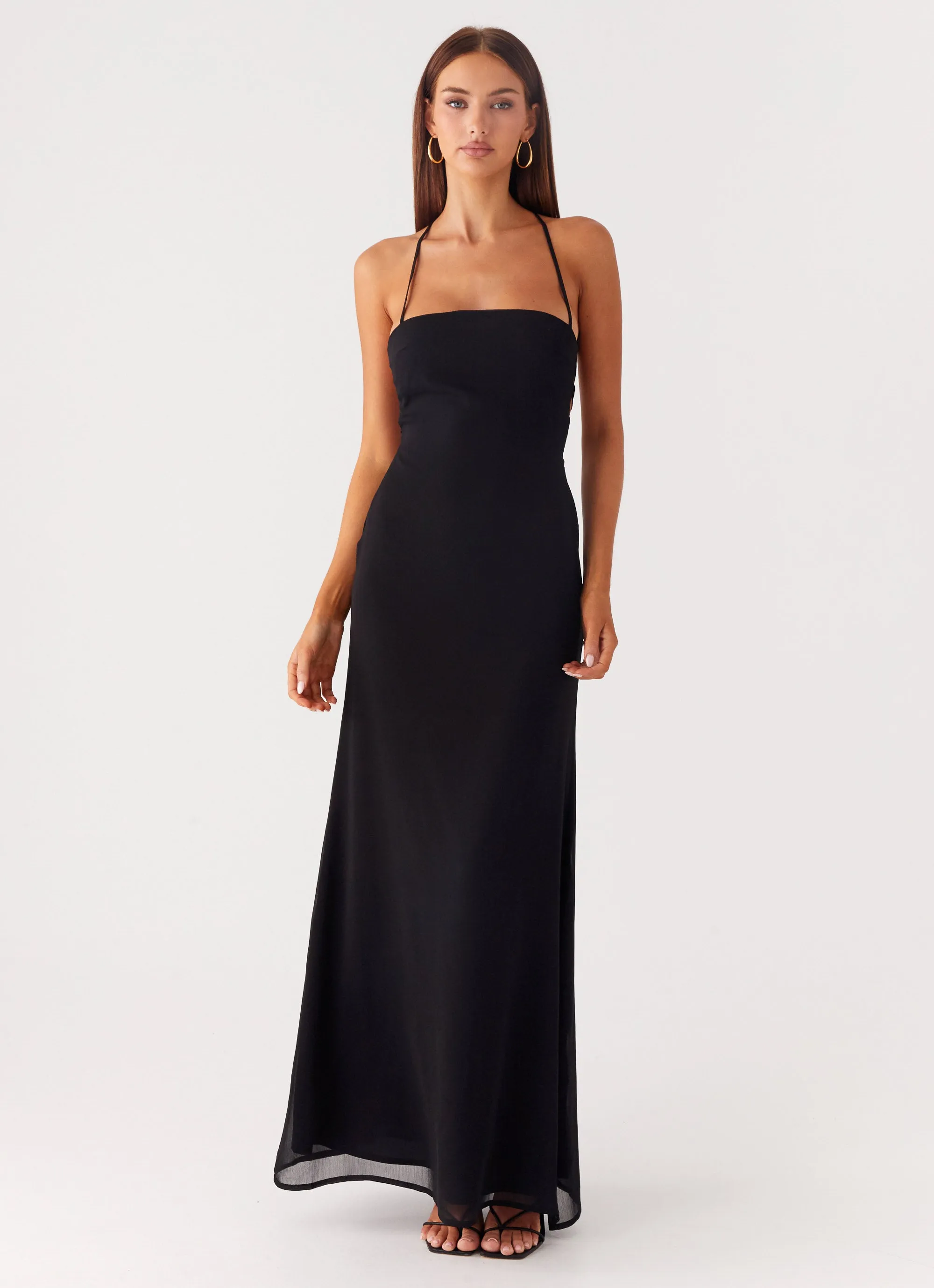 Weekend Chic Vibrant Edge Peggy Maxi Dress - Black