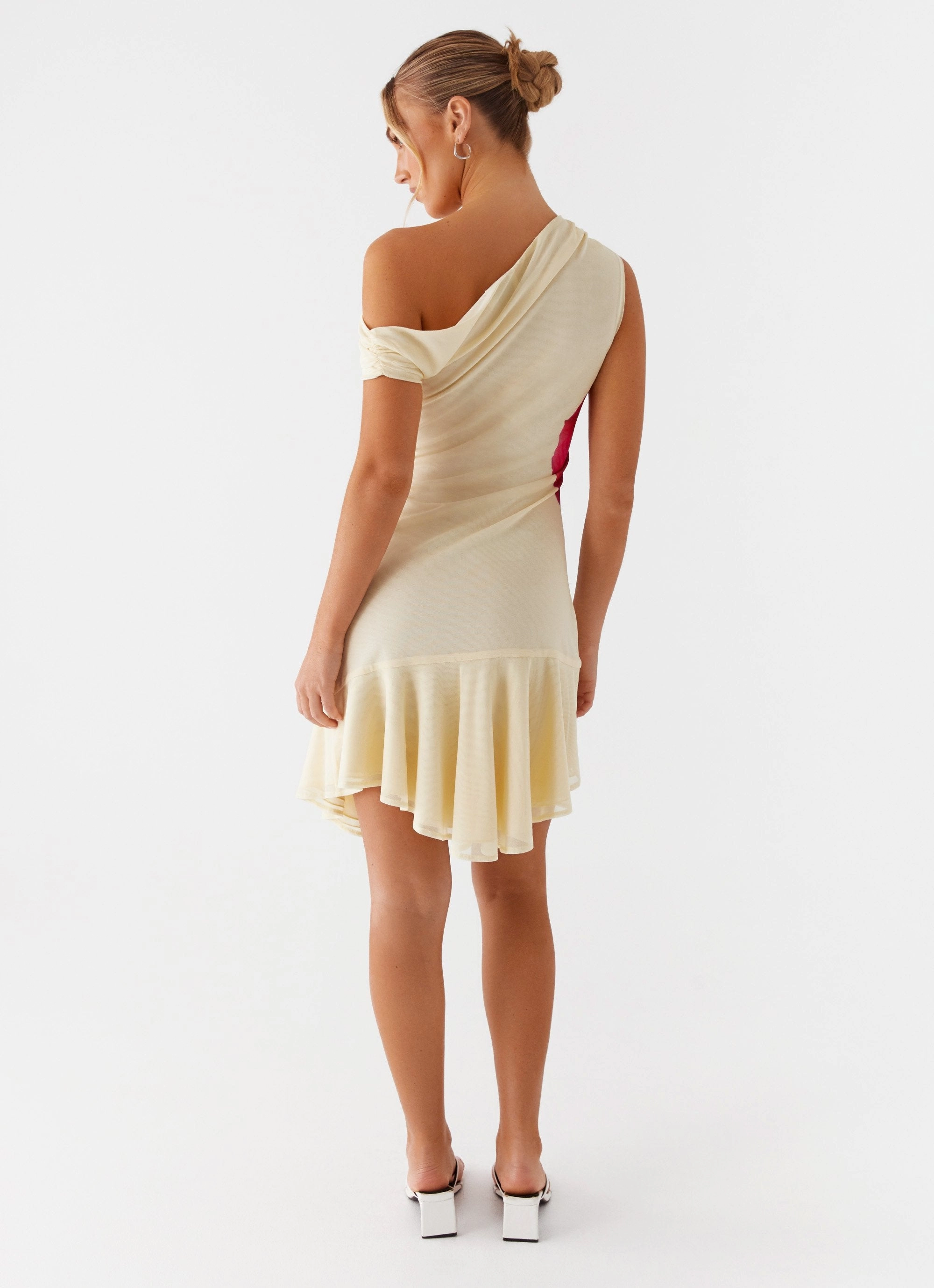 Clementina One Shoulder Mini Dress - Yellow Anytime Wear
