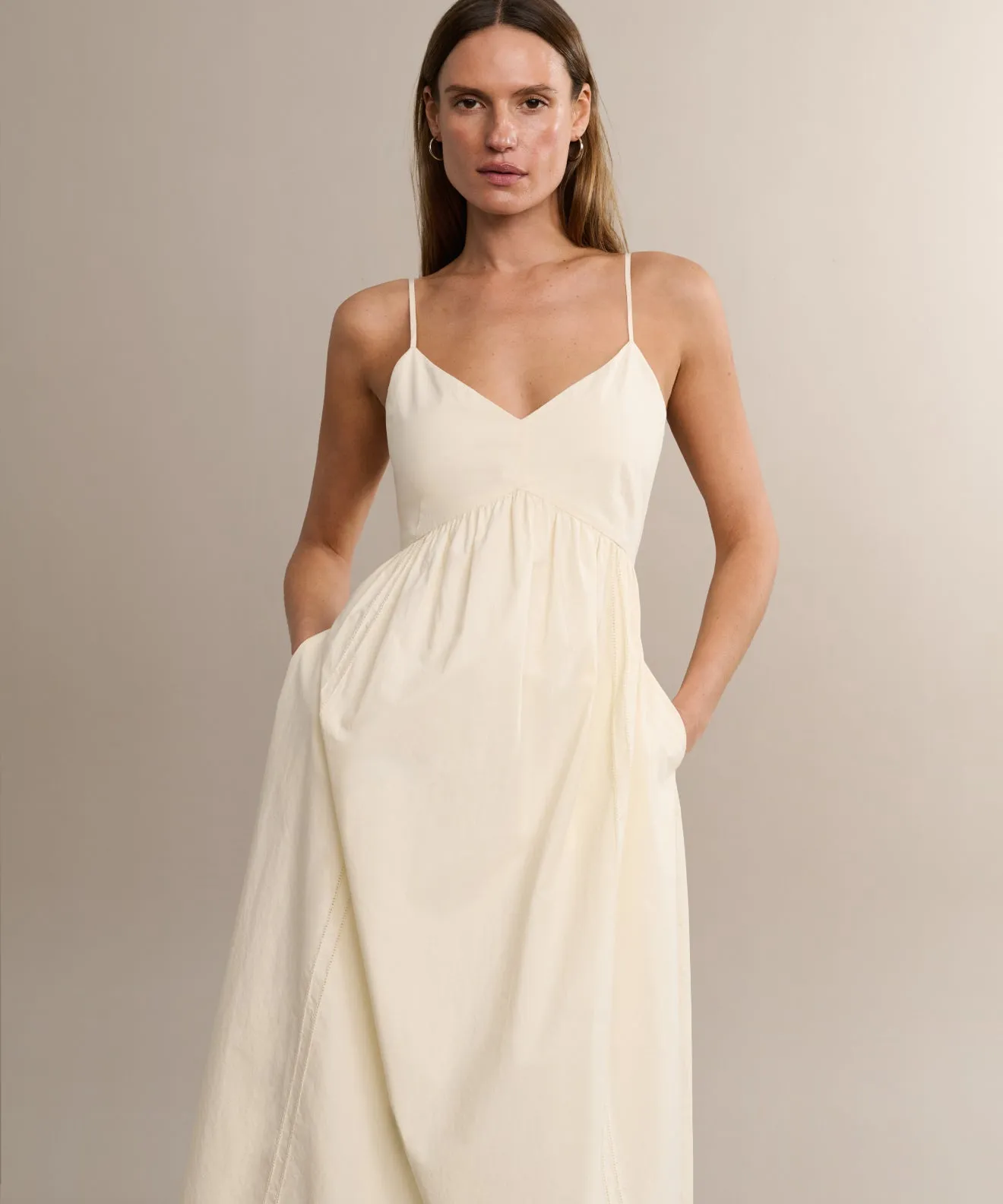 button detail Peninsula Dress