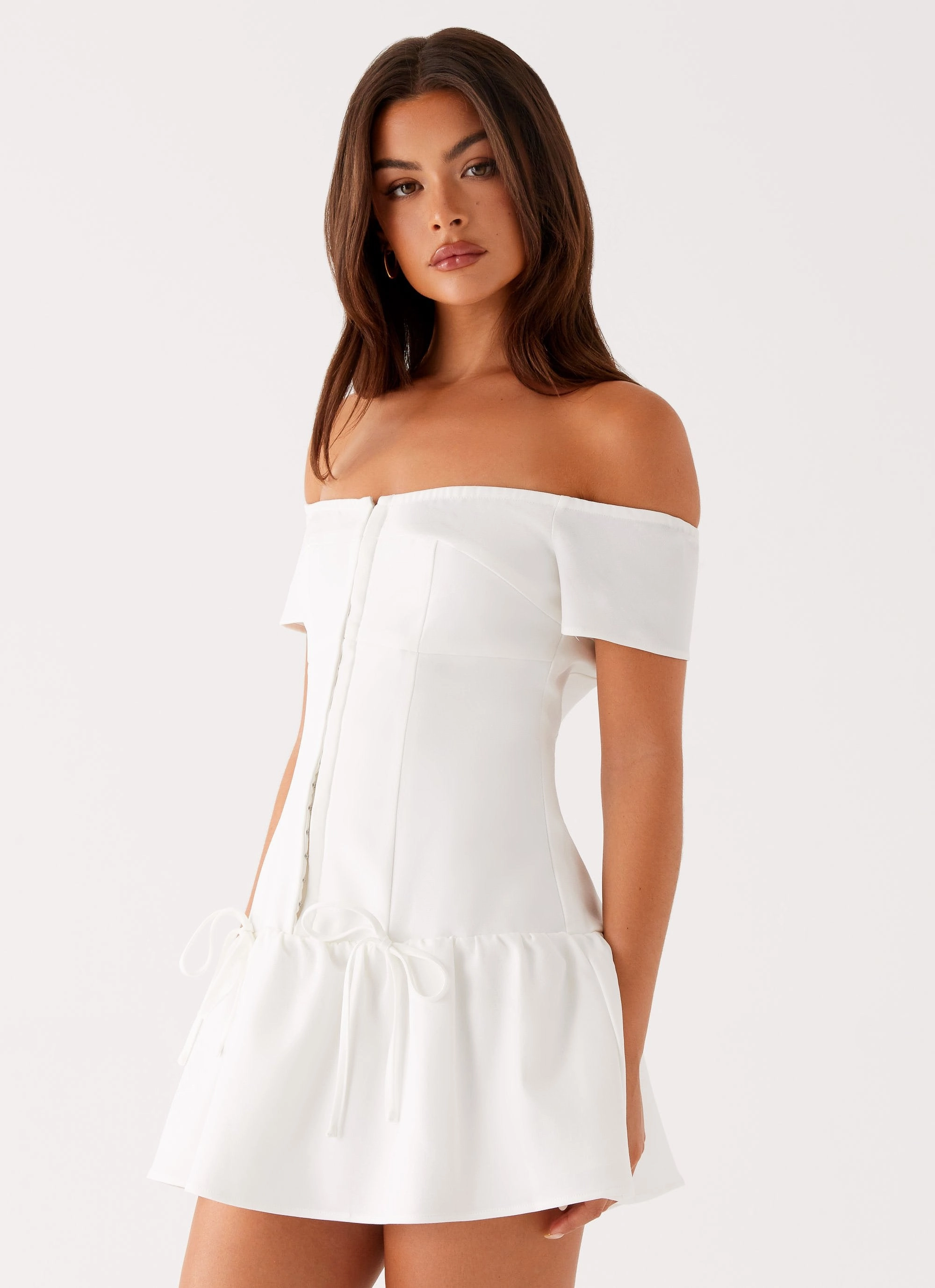 Penny Mini Dress - White Blue Sky