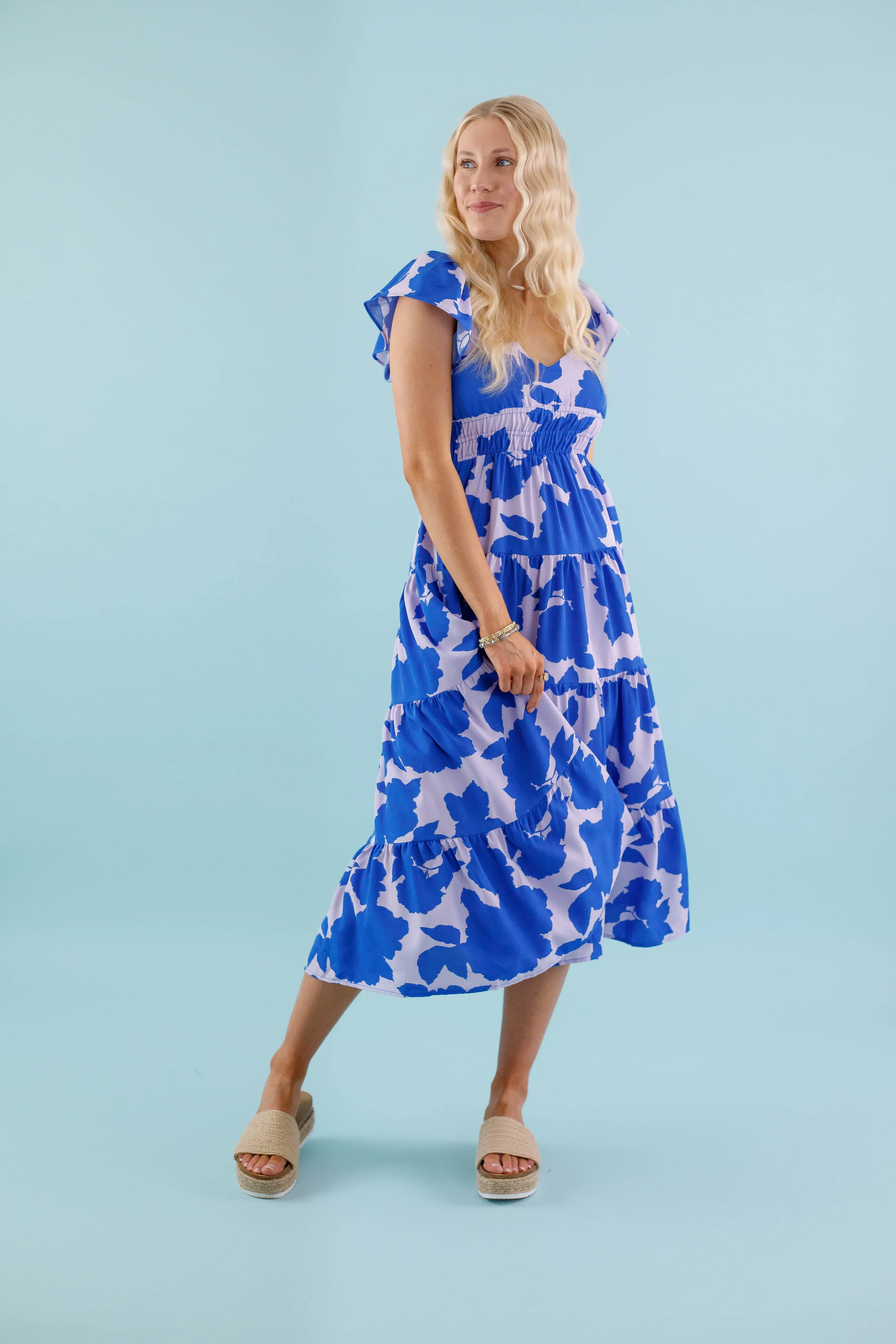 Airy Movement Vibrant pattern Dancing In The City Midi Dress